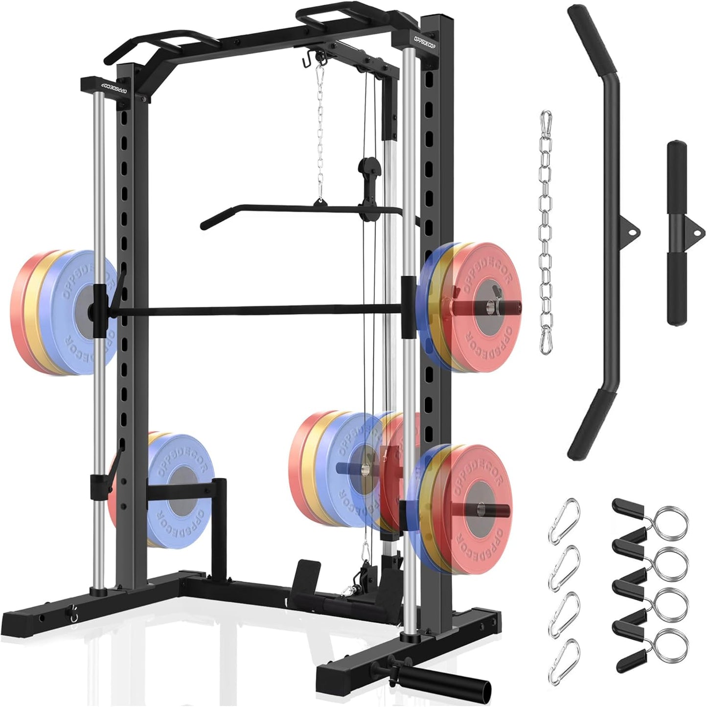 OPPSDECOR All-in-One Smith Machine Power Rack