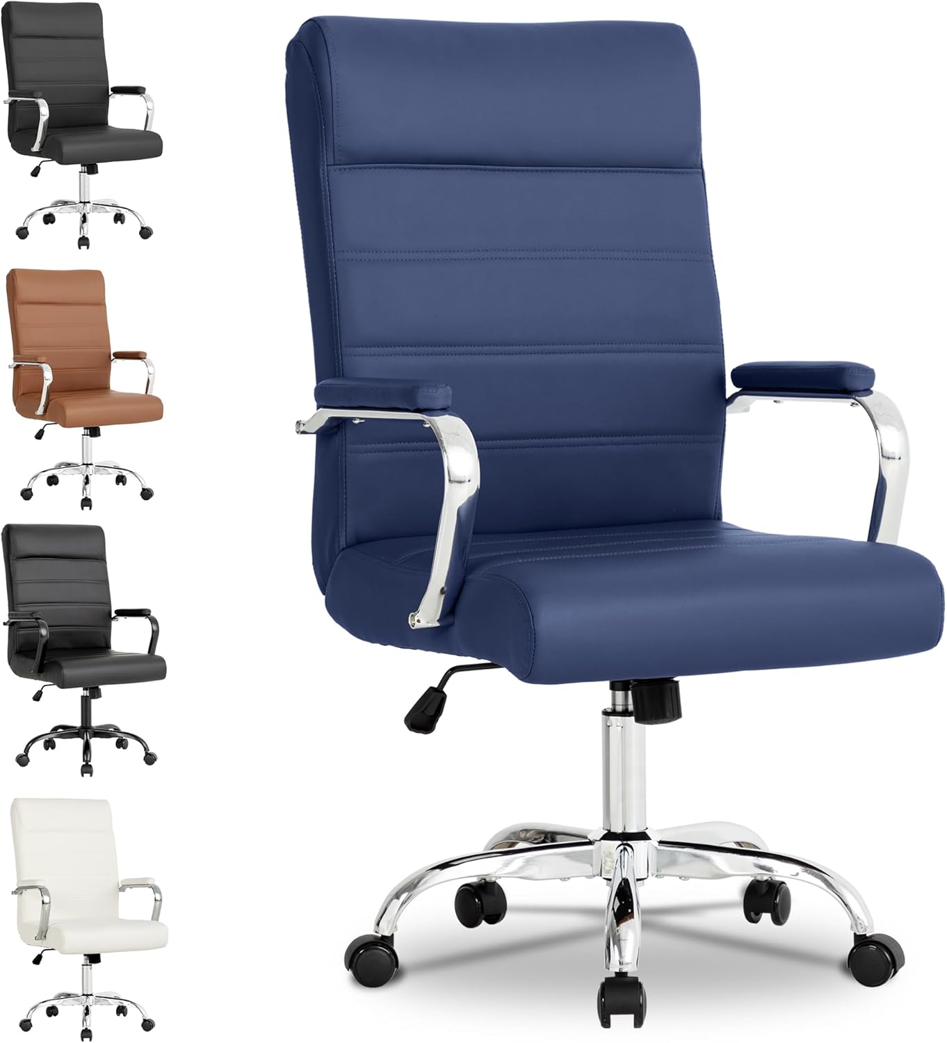 High Back Ergonomic Swivel Chair - Blue