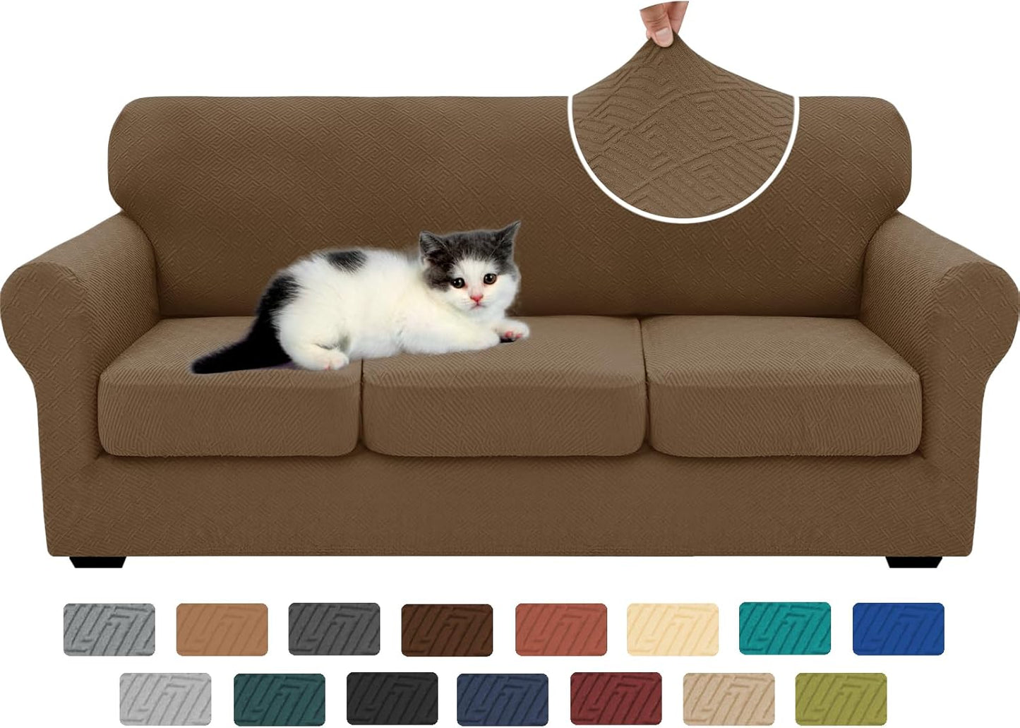 XINEAGE 4 Pieces Couch Covers for 3 Cushion Couch Protection