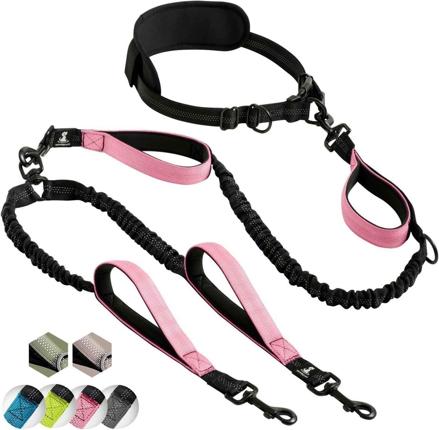 Hands Free Double Dog Leash for Medium and Large Breeds