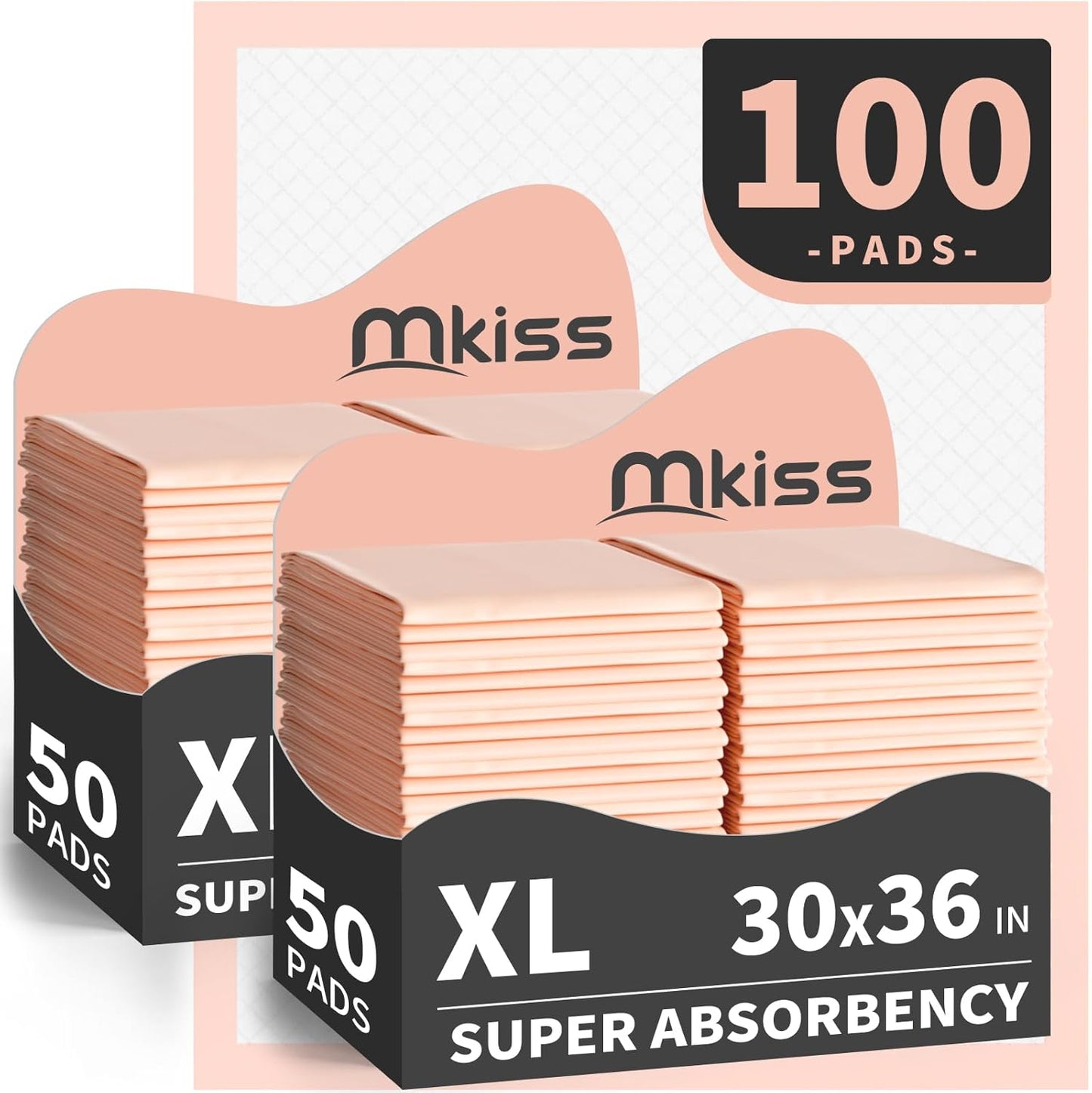 MKISS Disposable Bed Pads for Adults and Pets - 100 Count