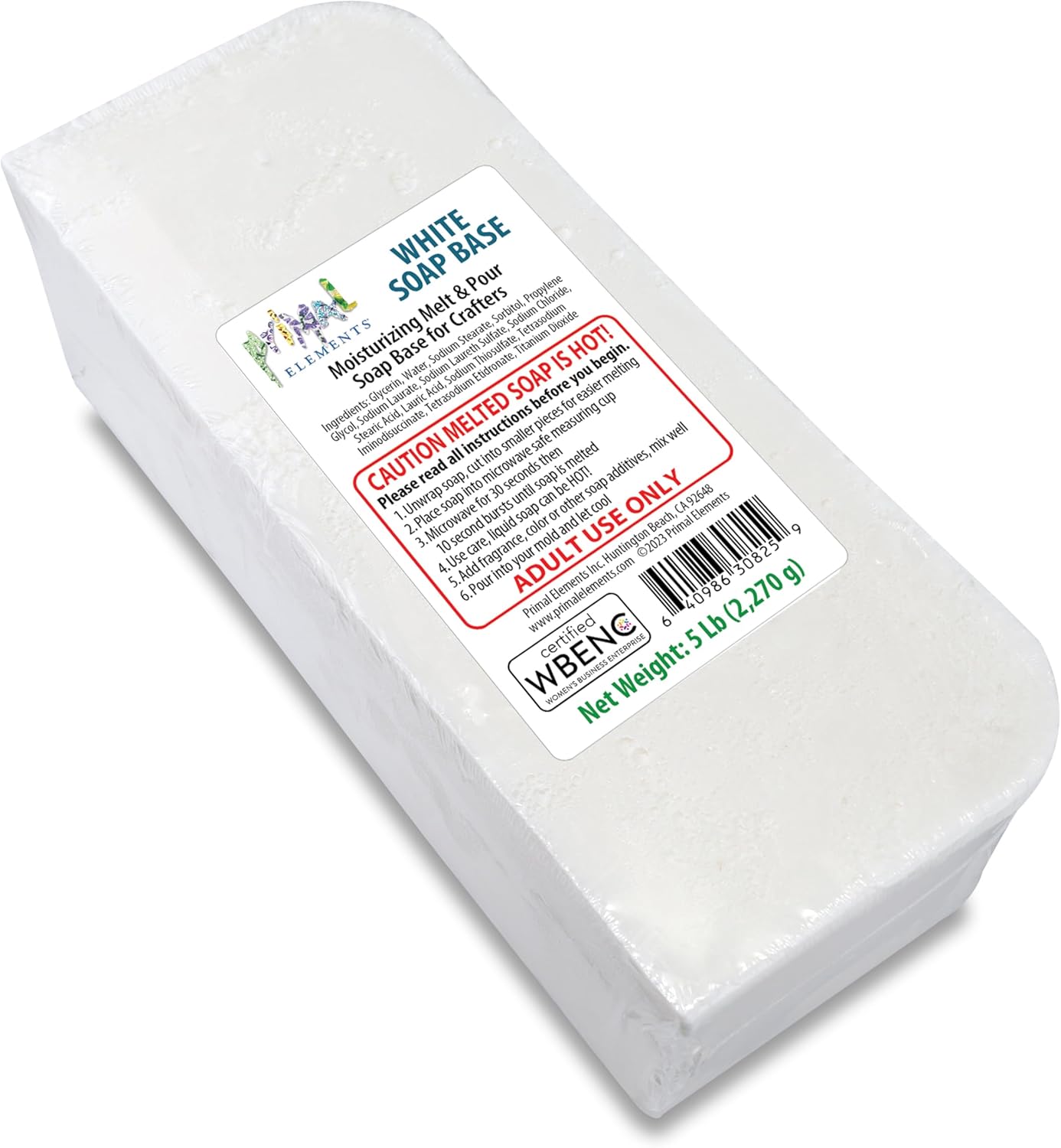 Primal Elements White Soap Base for Crafting and Soap Making