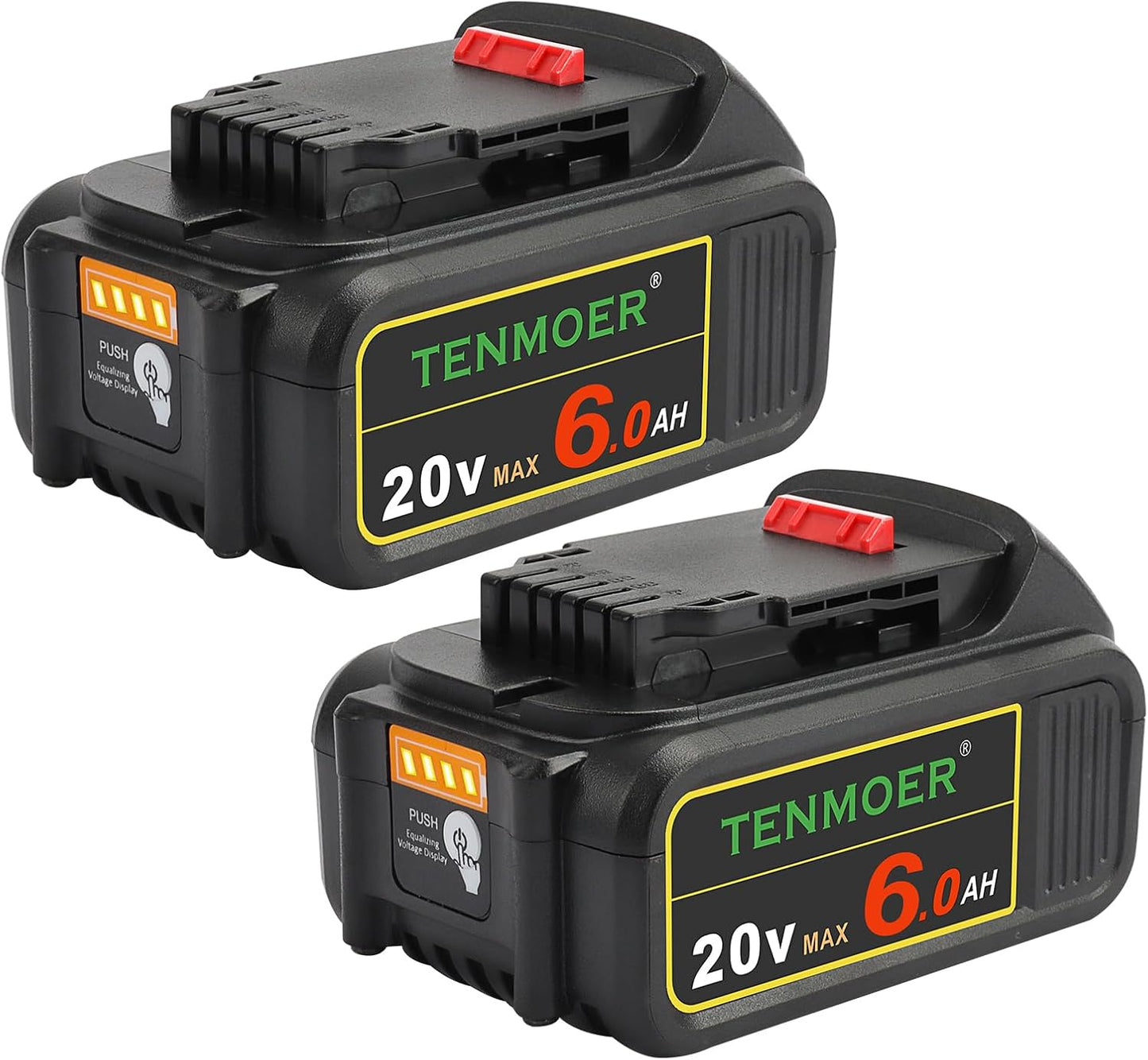 2 Pack 6.0Ah Replacement Dewalt 20V Max Battery for Power Tools