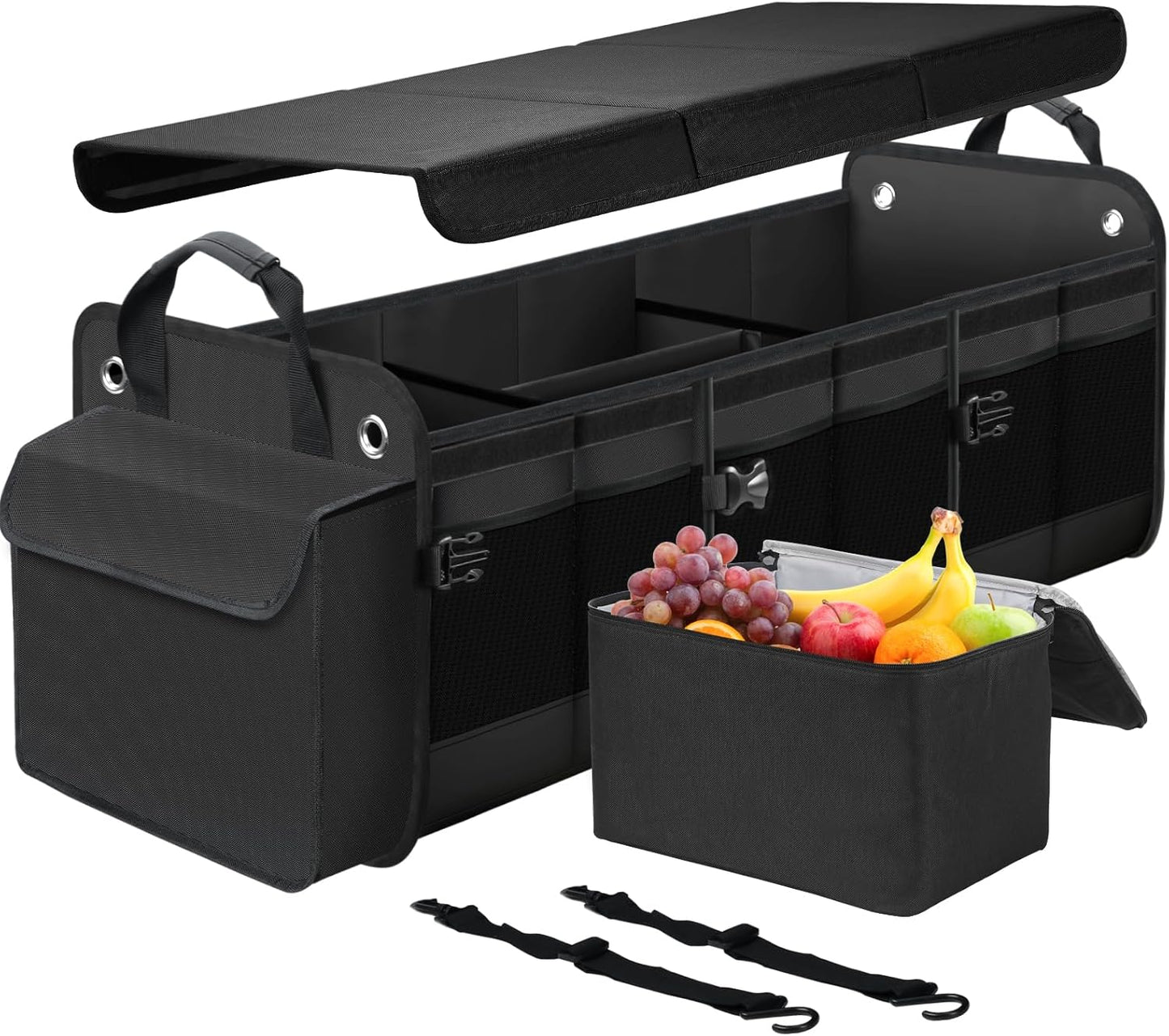 Large Trunk Organizer for Car with Removable Cooler Bag
