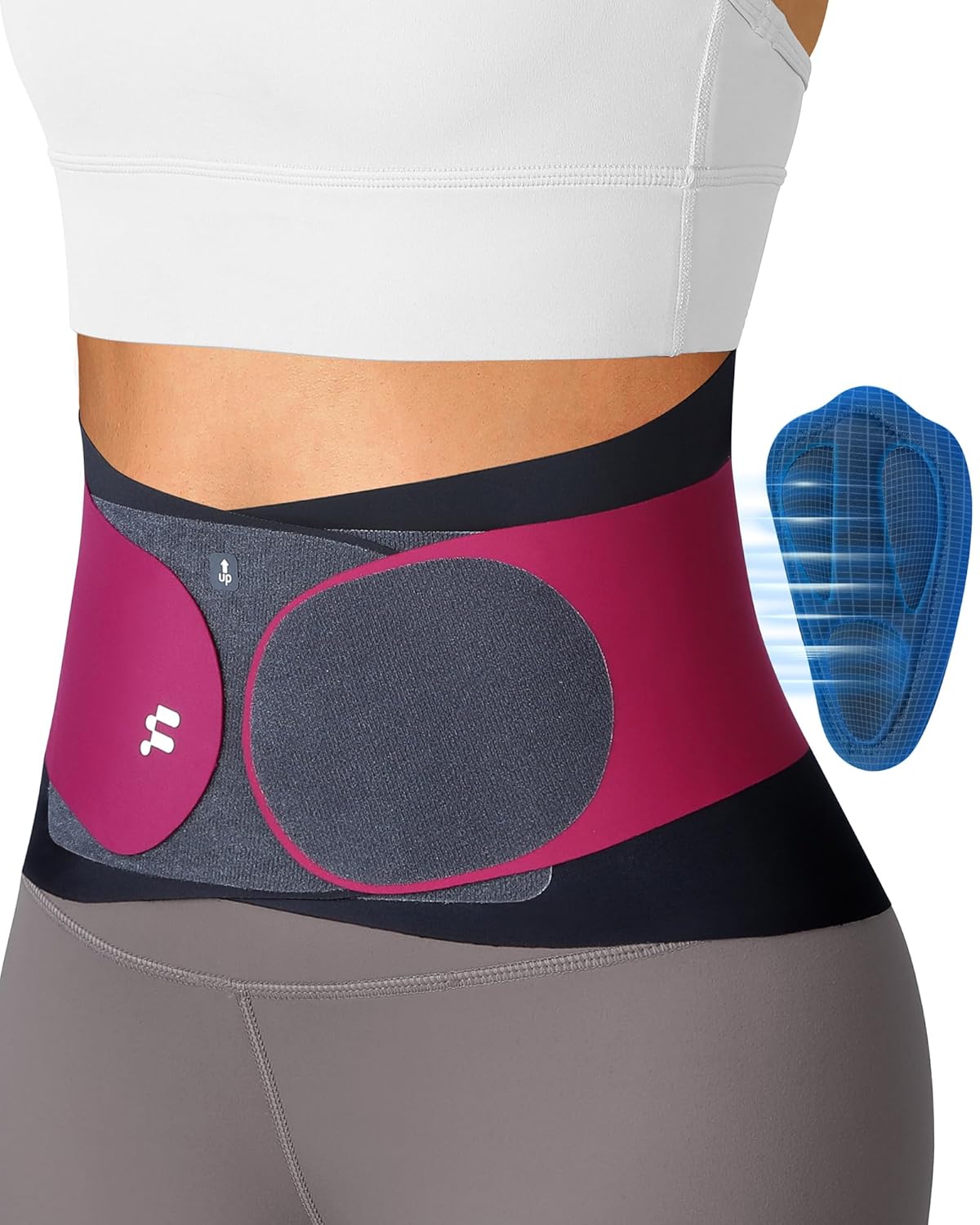 0.5mm Ultra Thin Back Brace with 3D Lumbar Pad for Pain Relief
