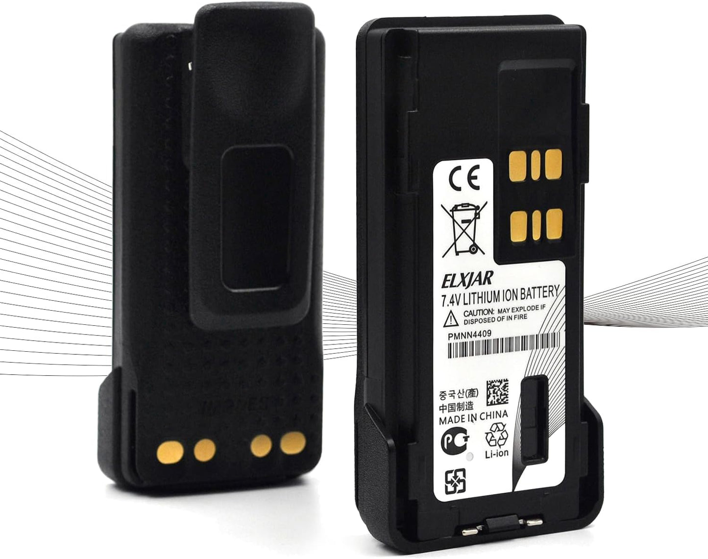 7.4V 3000mAh Li-ion Replacement Battery Pack for Two-Way Radios