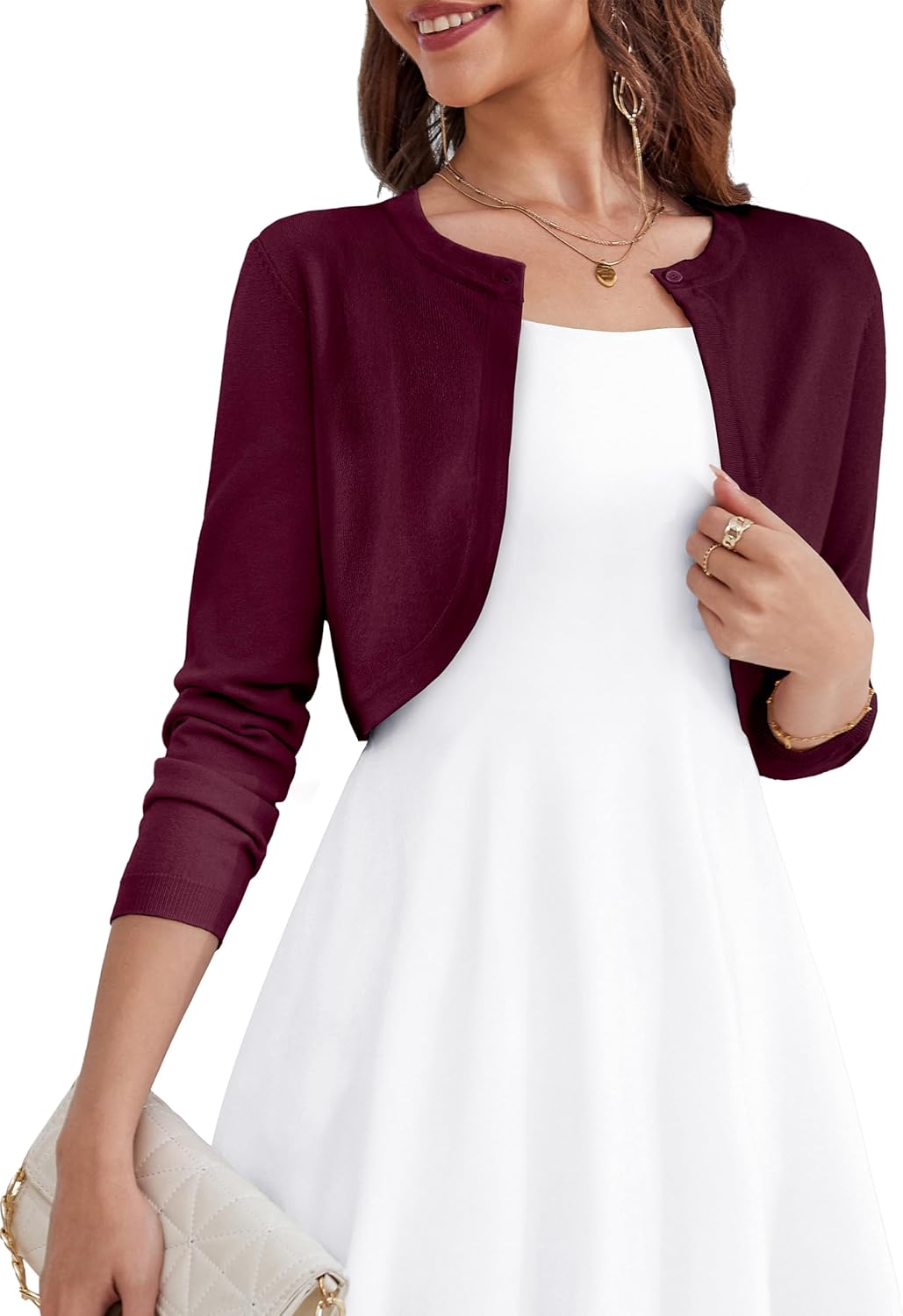 OmicGot Women's Long Sleeve Cardigan for Dresses and More