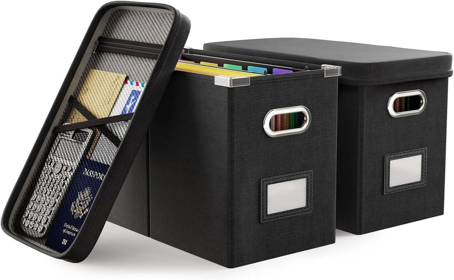 Oterri File Organizer Box with Lid for Efficient Document Storage