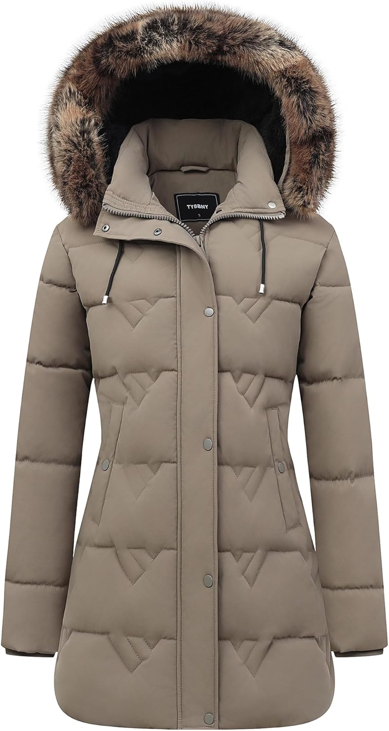 Women's Winter Coat Waterproof Long Insulated Parka for Comfort