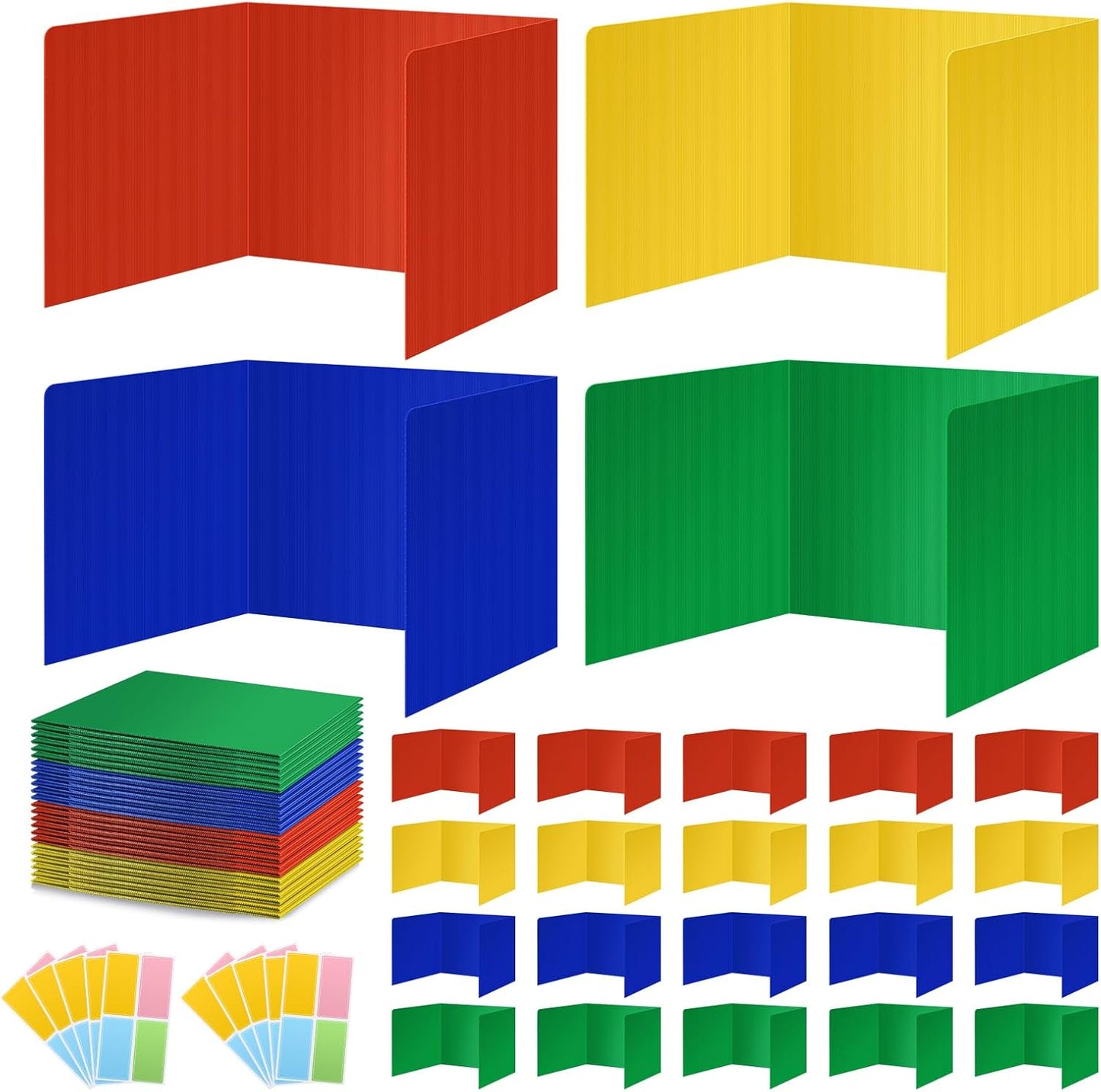 24 Pack Colorful Privacy Dividers for Student Testing Desks