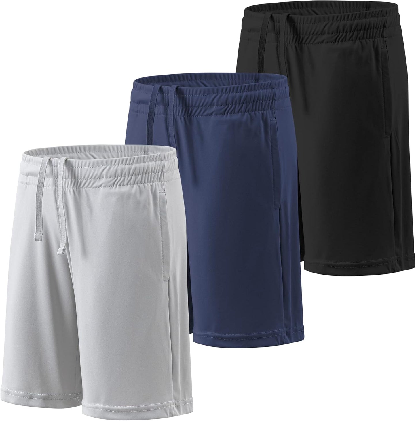 Boys' 5-Pack Athletic Shorts for Quick Dry Performance