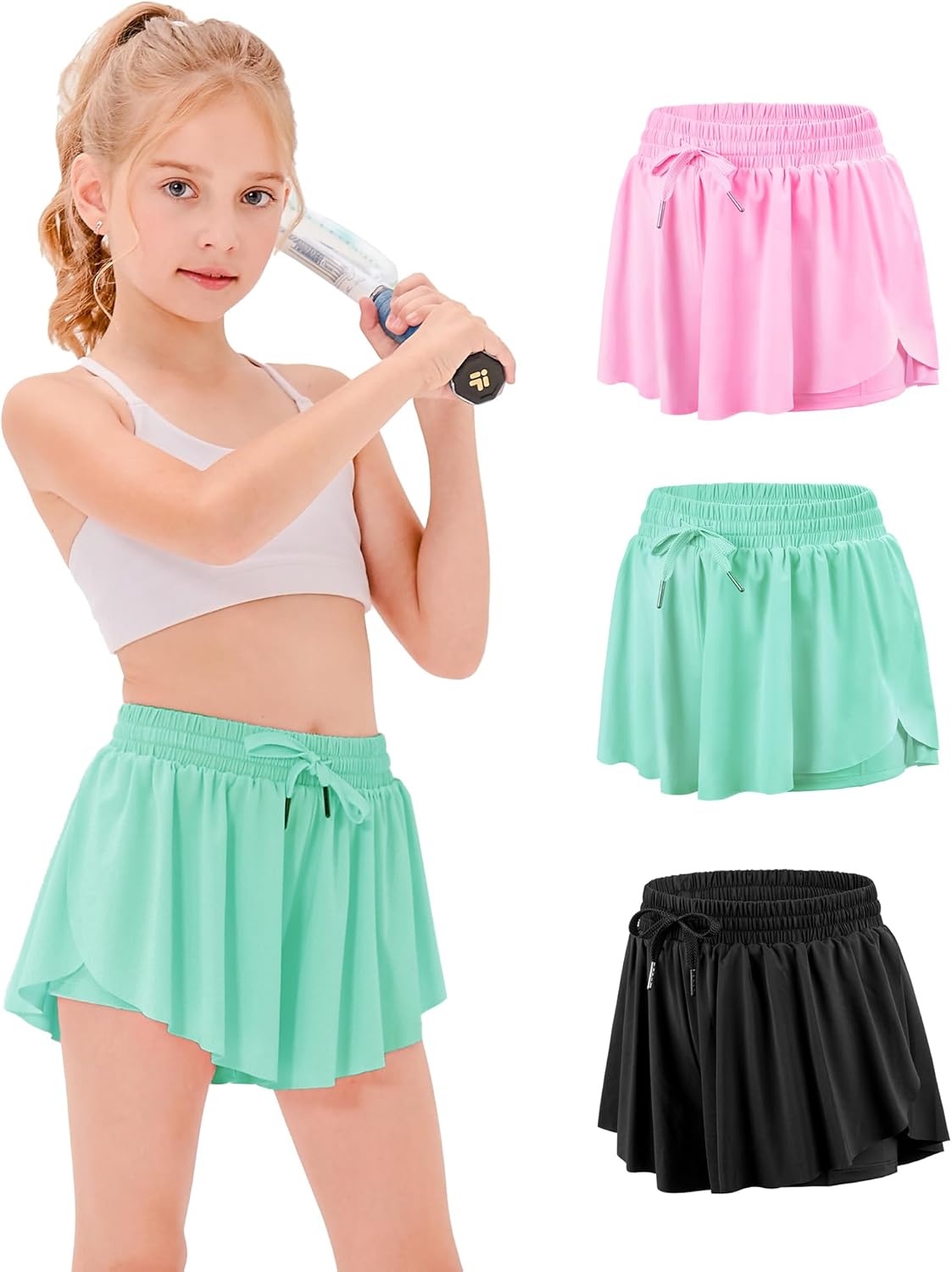 Stelle Girls Flowy Shorts with Pockets for Active Girls
