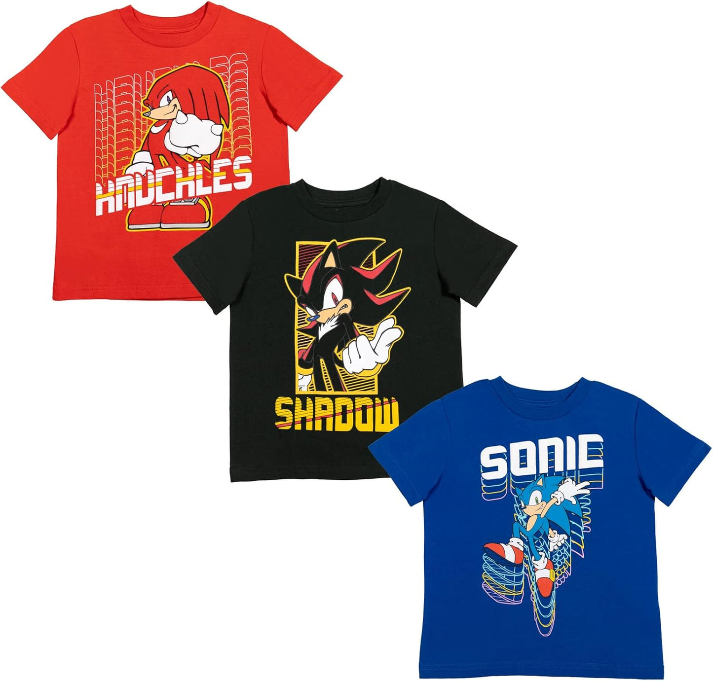 Sonic The Hedgehog 3 Pack Raglan T-Shirts for Kids Sizes 2T-20