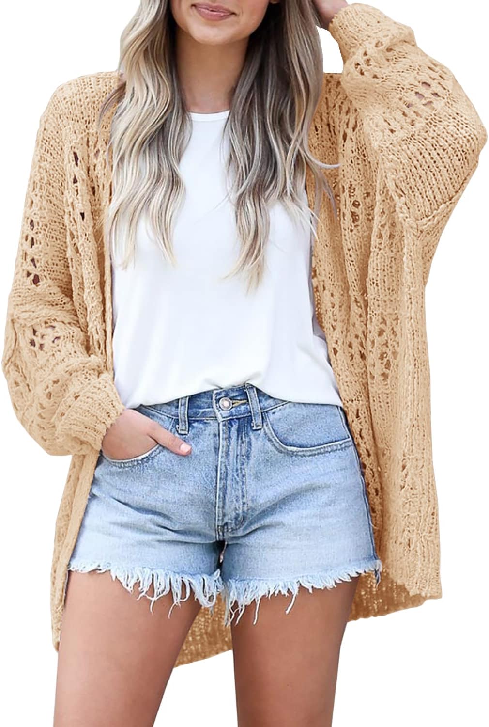 Ermonn Womens Crochet Cardigan Sweater for Boho Style Lovers