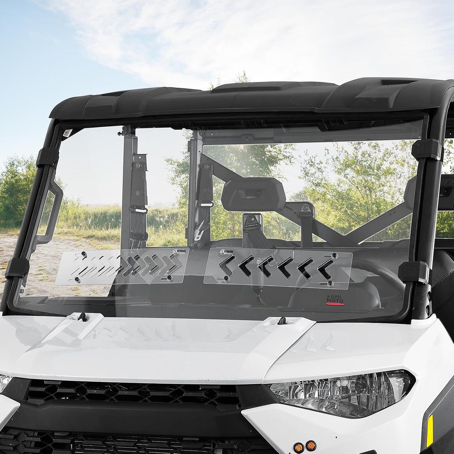 KEMIMOTO 2-IN-1 Vented Windshield for Polaris Ranger Models