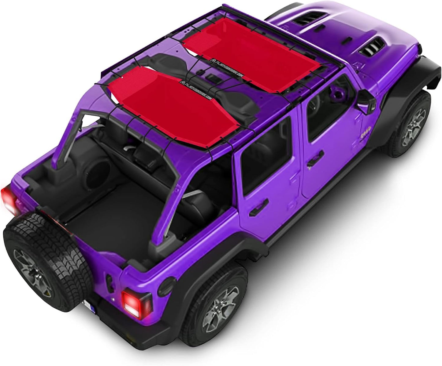 Alien Sunshade Jeep Wrangler JL Red Mesh Shade for 2018-2023