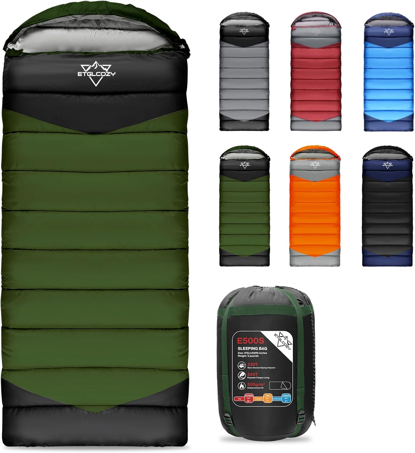 Lightweight Cold Weather Sleeping Bag for Adults & Kids Gear