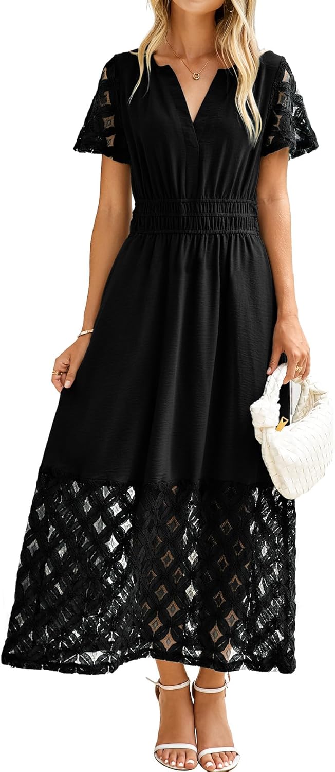 Simplee Womens Summer Boho Maxi Dress with Pockets for Style