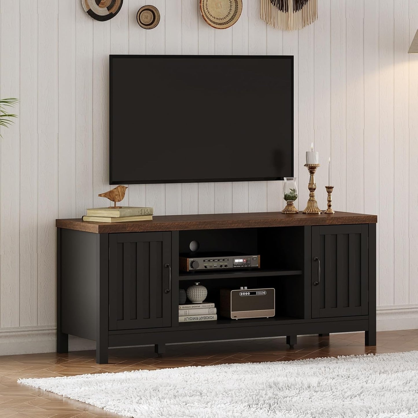ChooChoo Farmhouse TV Stand with Storage & Style