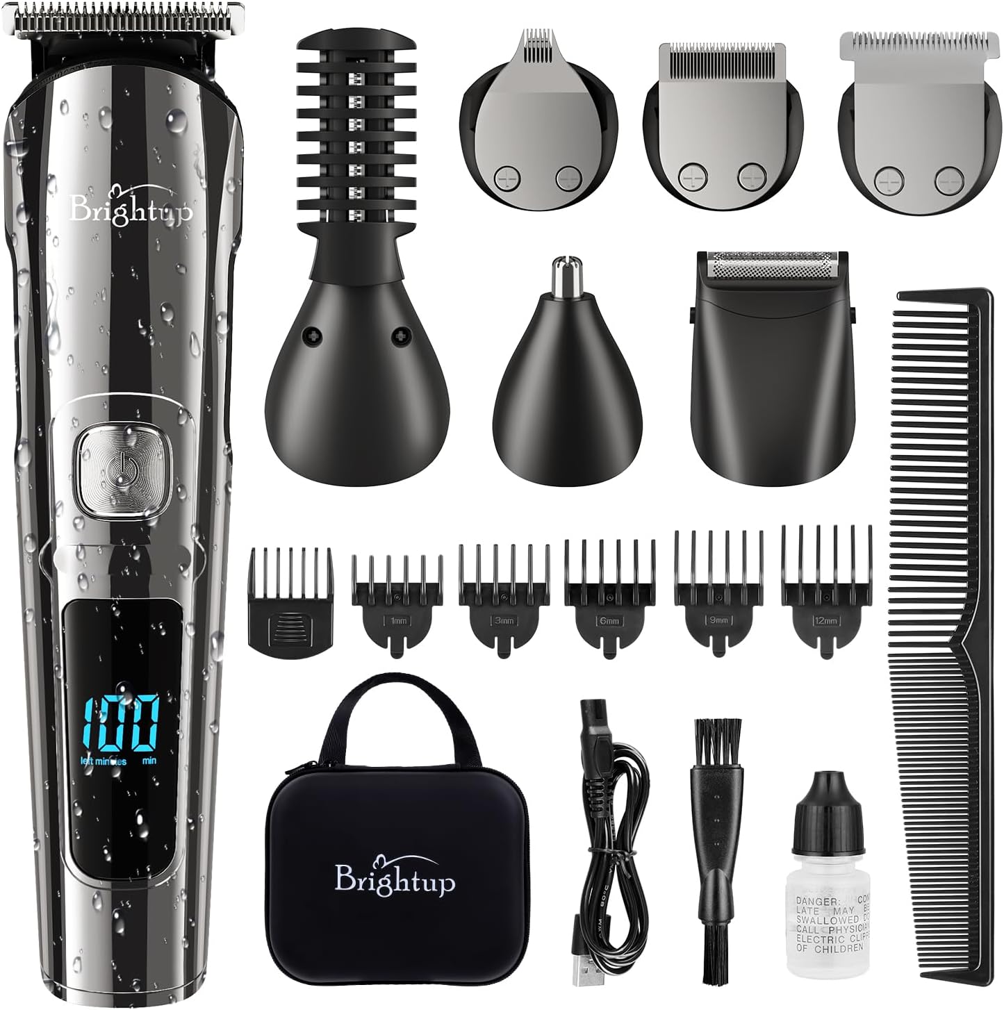 Brightup Beard Trimmer for Men - All-in-One Grooming Kit