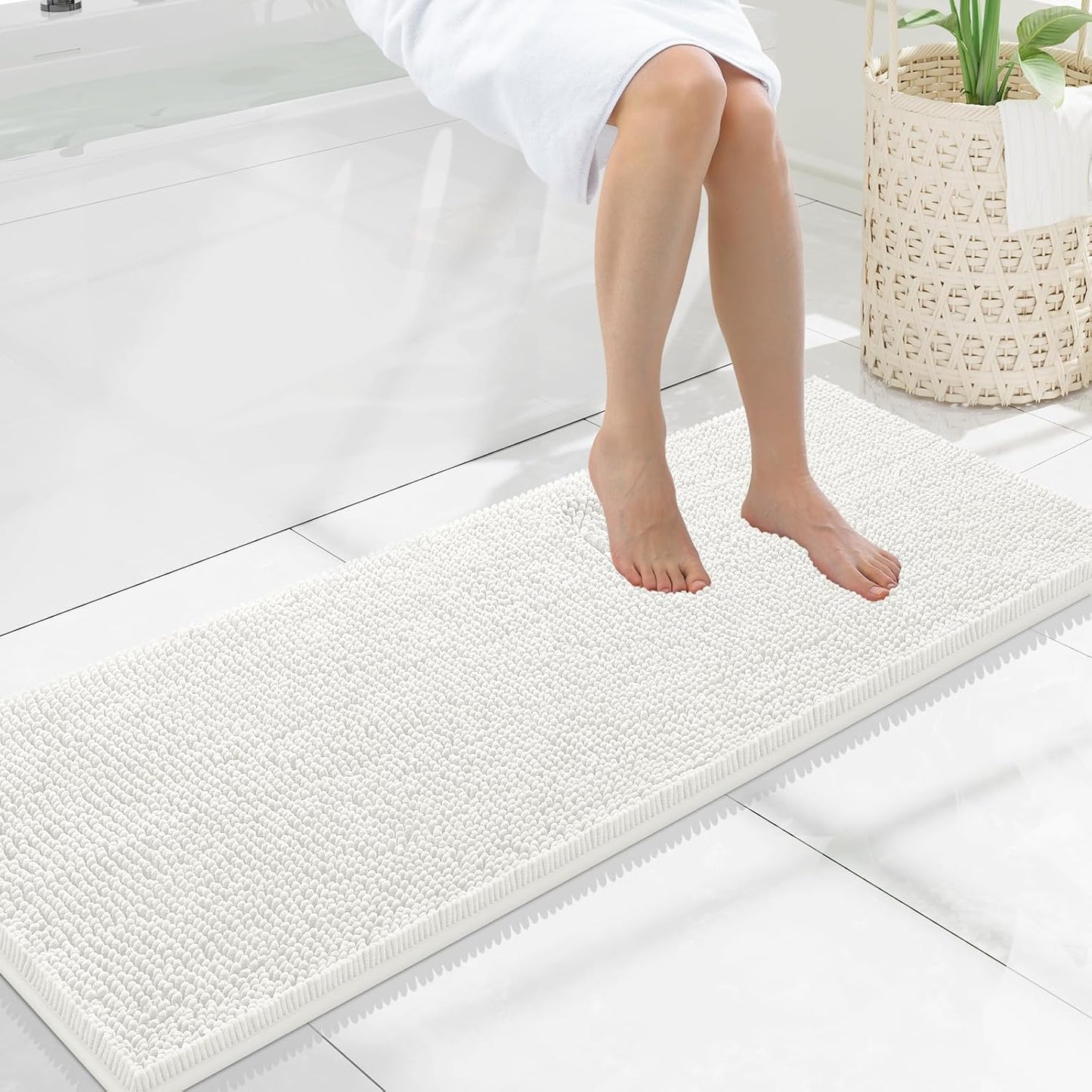 Smiry Luxury Chenille Bathroom Rugs - Soft, Absorbent, Non-Slip