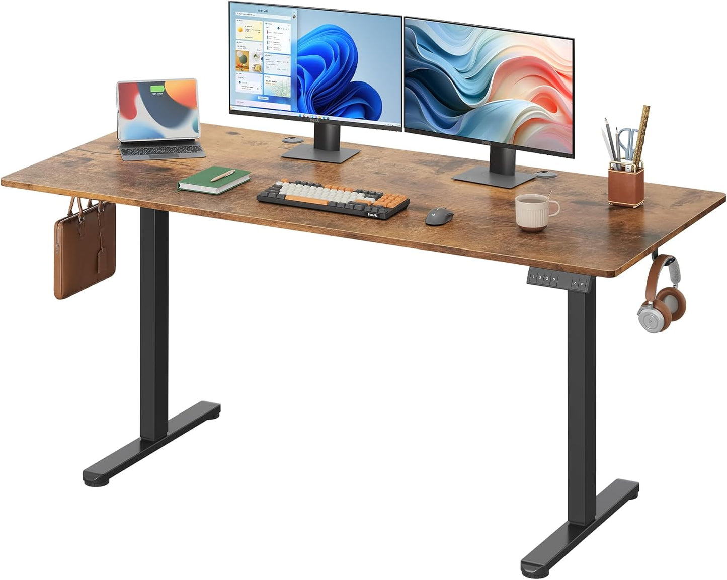 DEVAISE Electric Standing Desk: Adjustable Height & Spacious Workspace