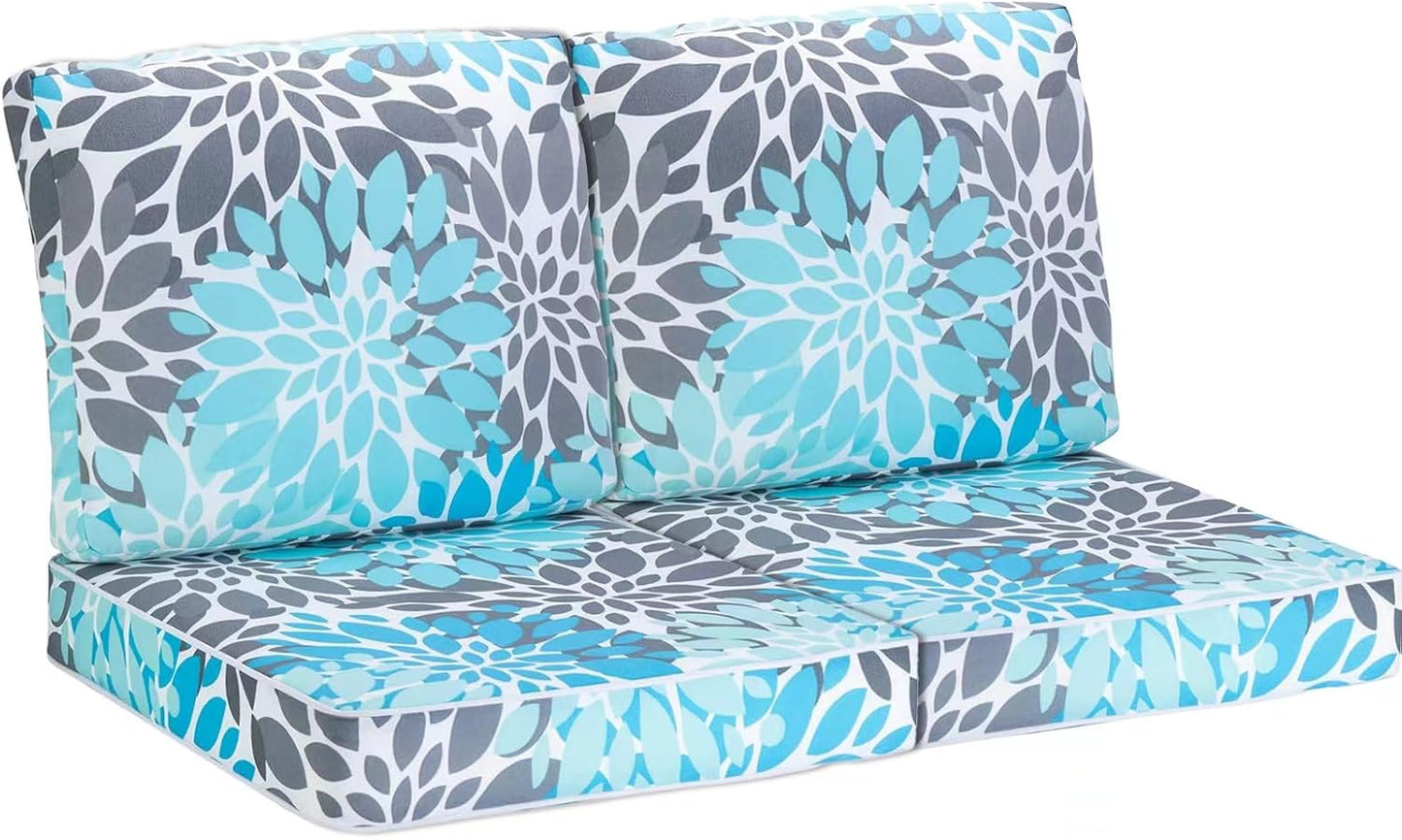 JMGBird Outdoor Cushion Tufted Pillow Set for Deep Seat Chairs