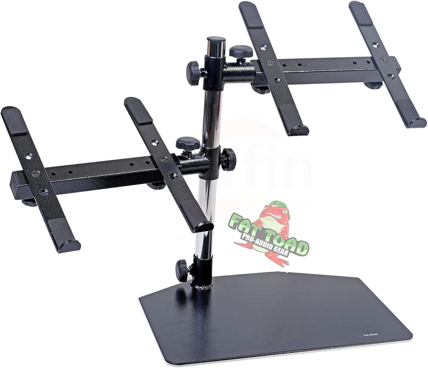 Fat Toad Double DJ Laptop Stand - Adjustable 2 Tier Rack