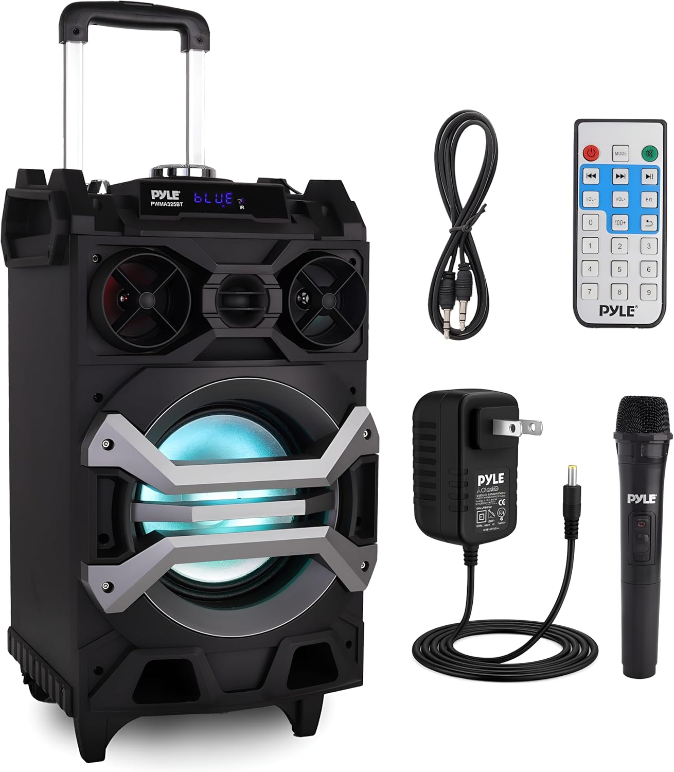 Pyle 500 Watt Portable Karaoke Speaker System with DJ Lights