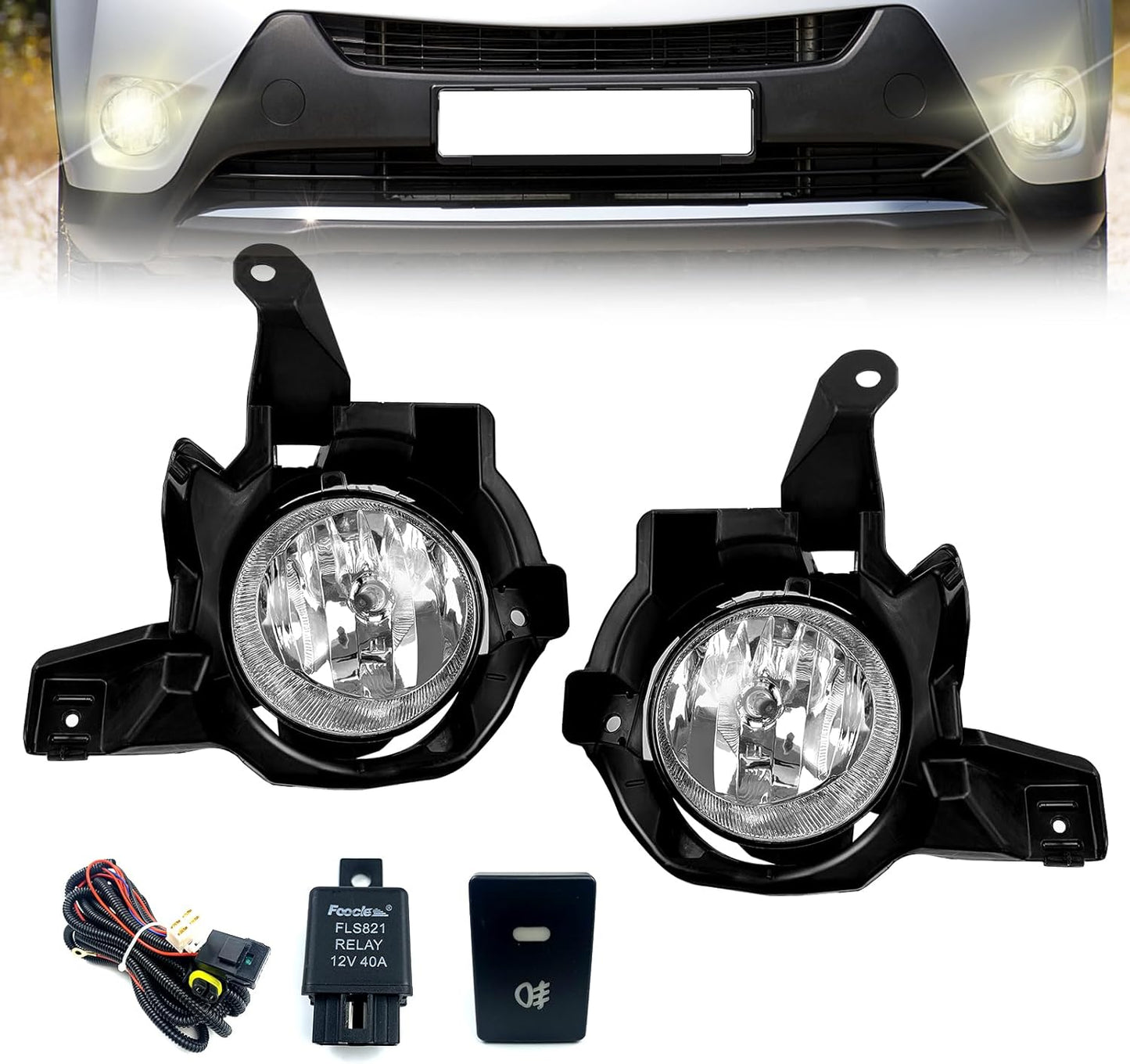 Fog Lights for 2013 2014 2015 RAV4 with Harness and Switch