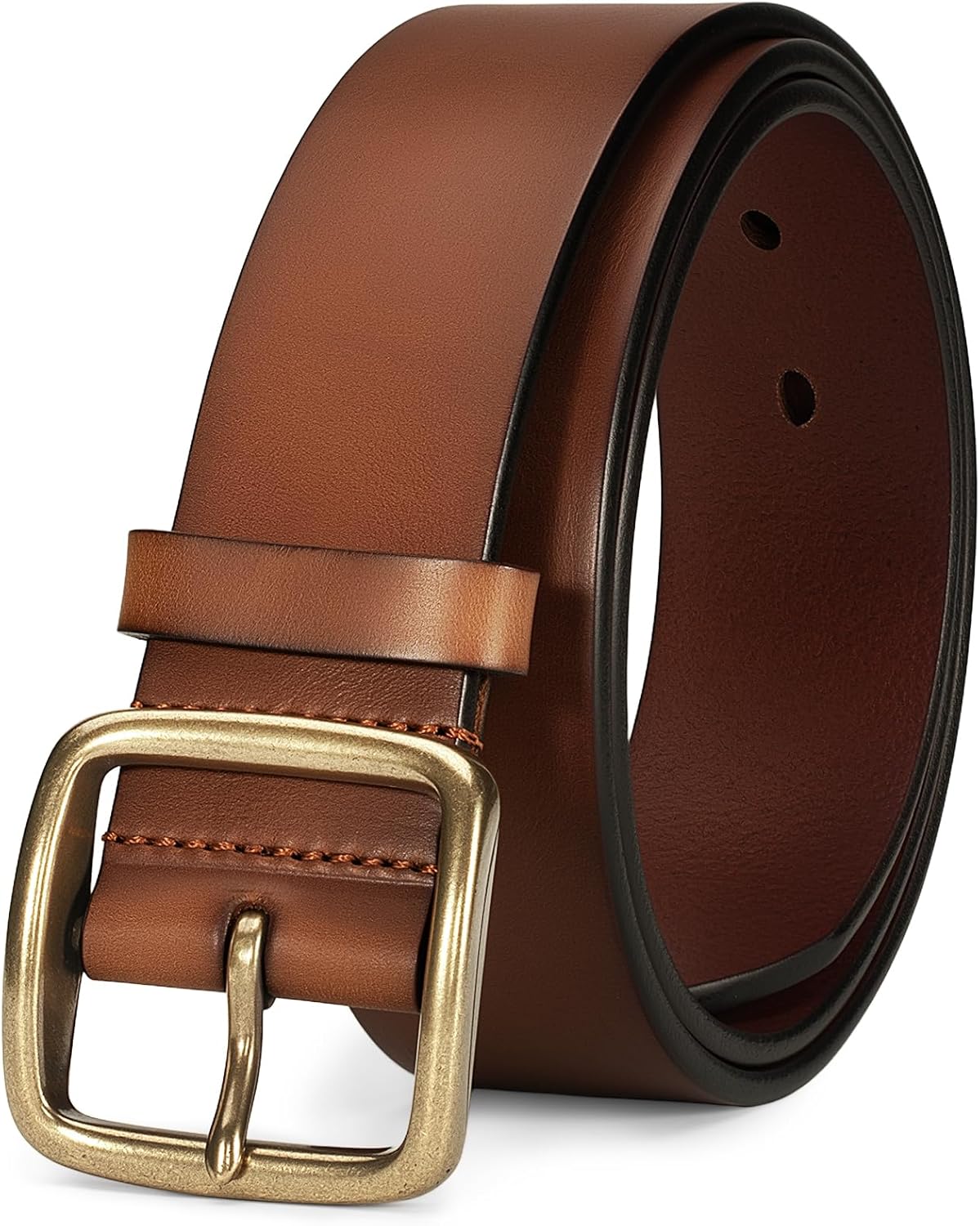 Thicken Full Grain Leather Mens Belt for Heavy Duty Work