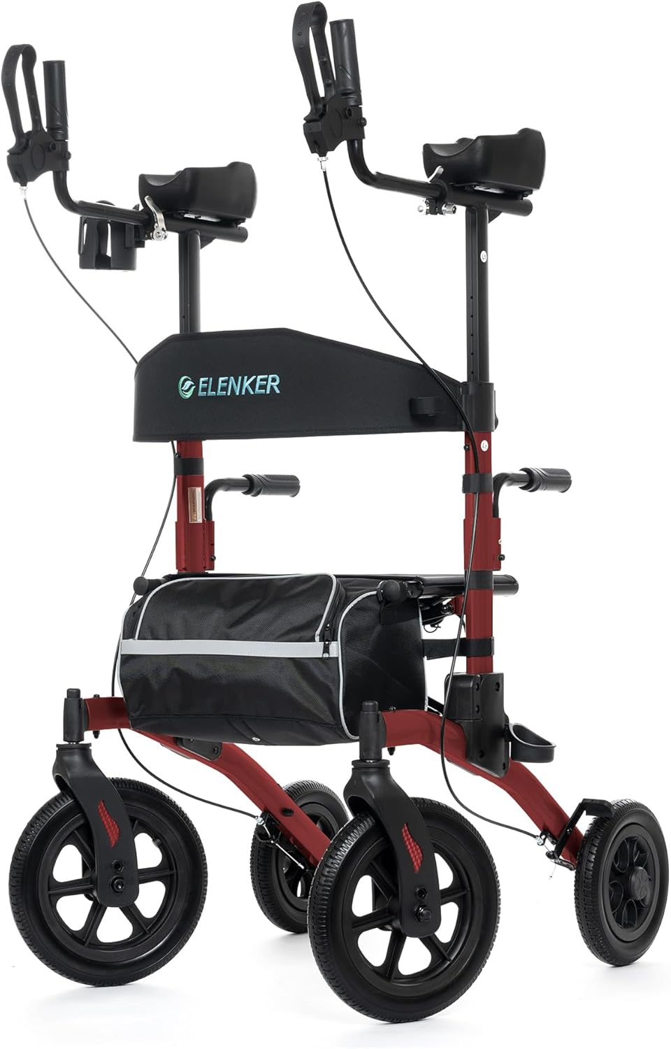 ELENKER All-Terrain Upright Rollator Walker for Seniors