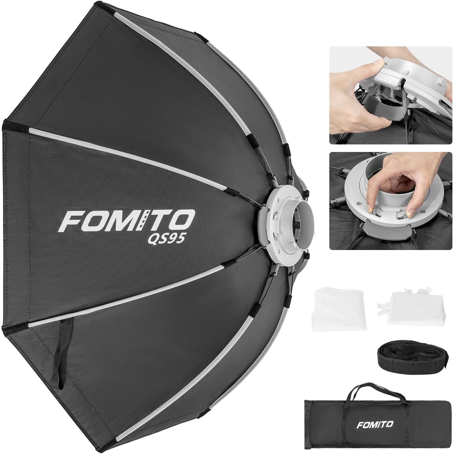 FOMITO 37.4in Octagonal Softbox for Portrait and Video Lighting