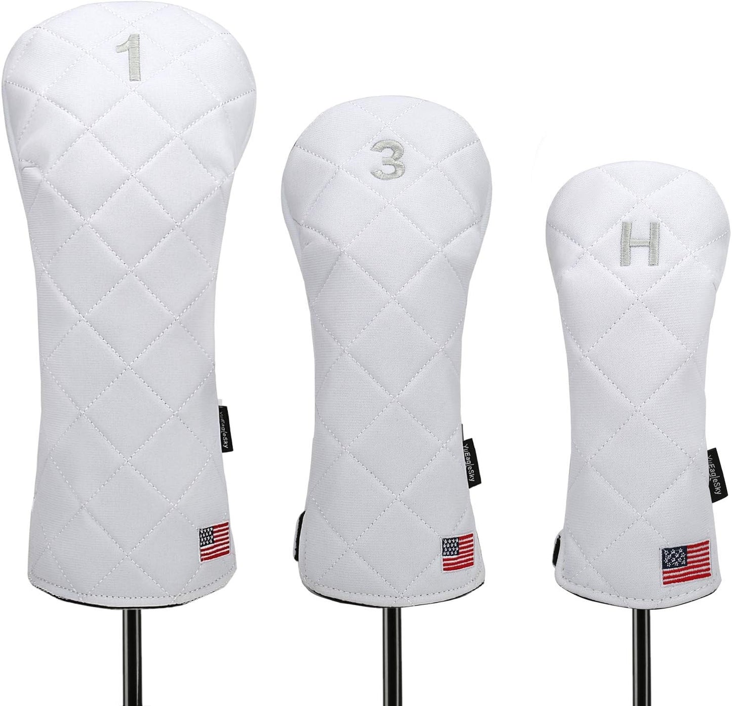 Golf Head Covers for Driver Fairway Hybrid with USA Flag Design
