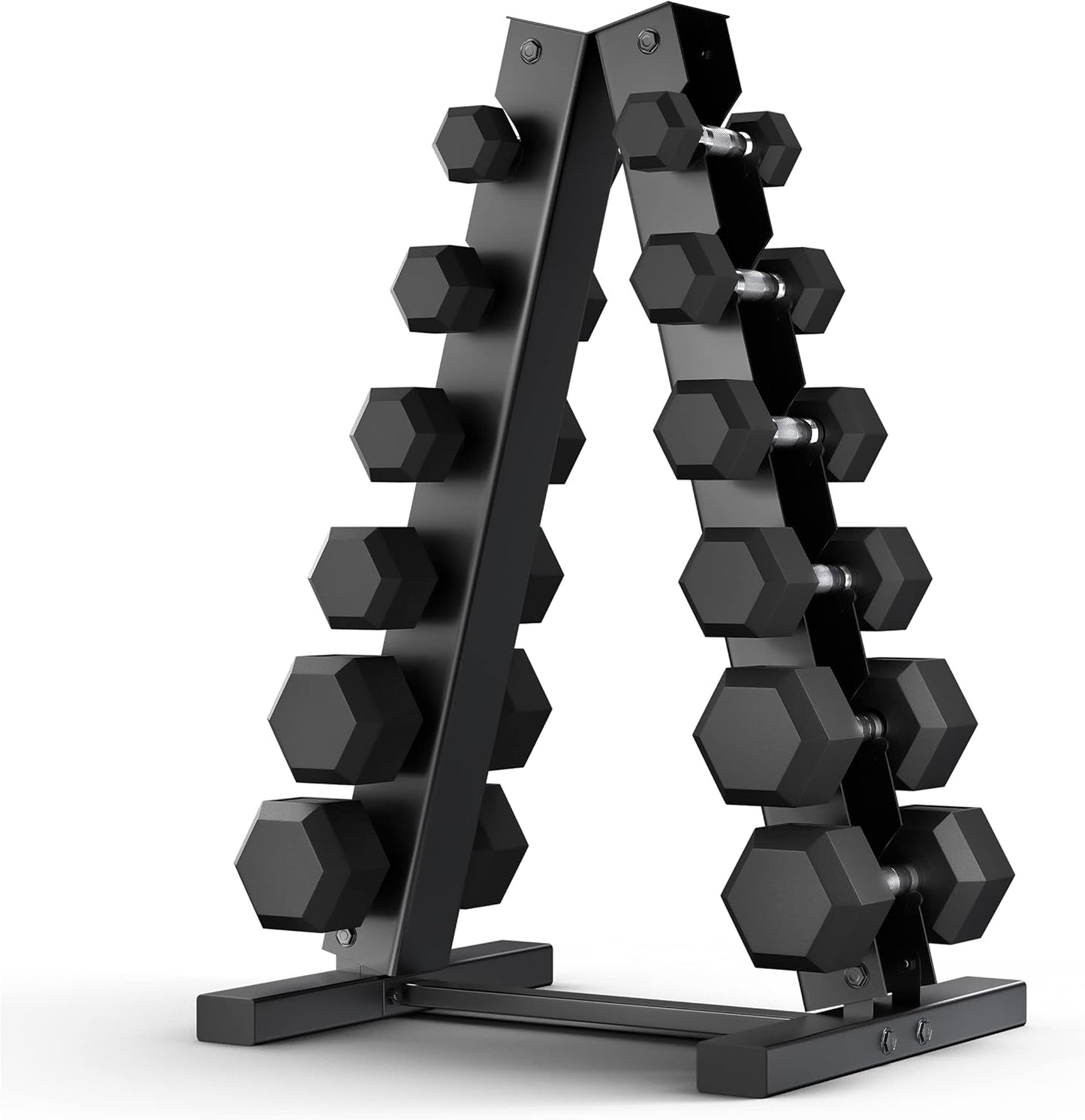 210lb Hex Dumbbell Set + A-Frame Rack by Epic Fitness