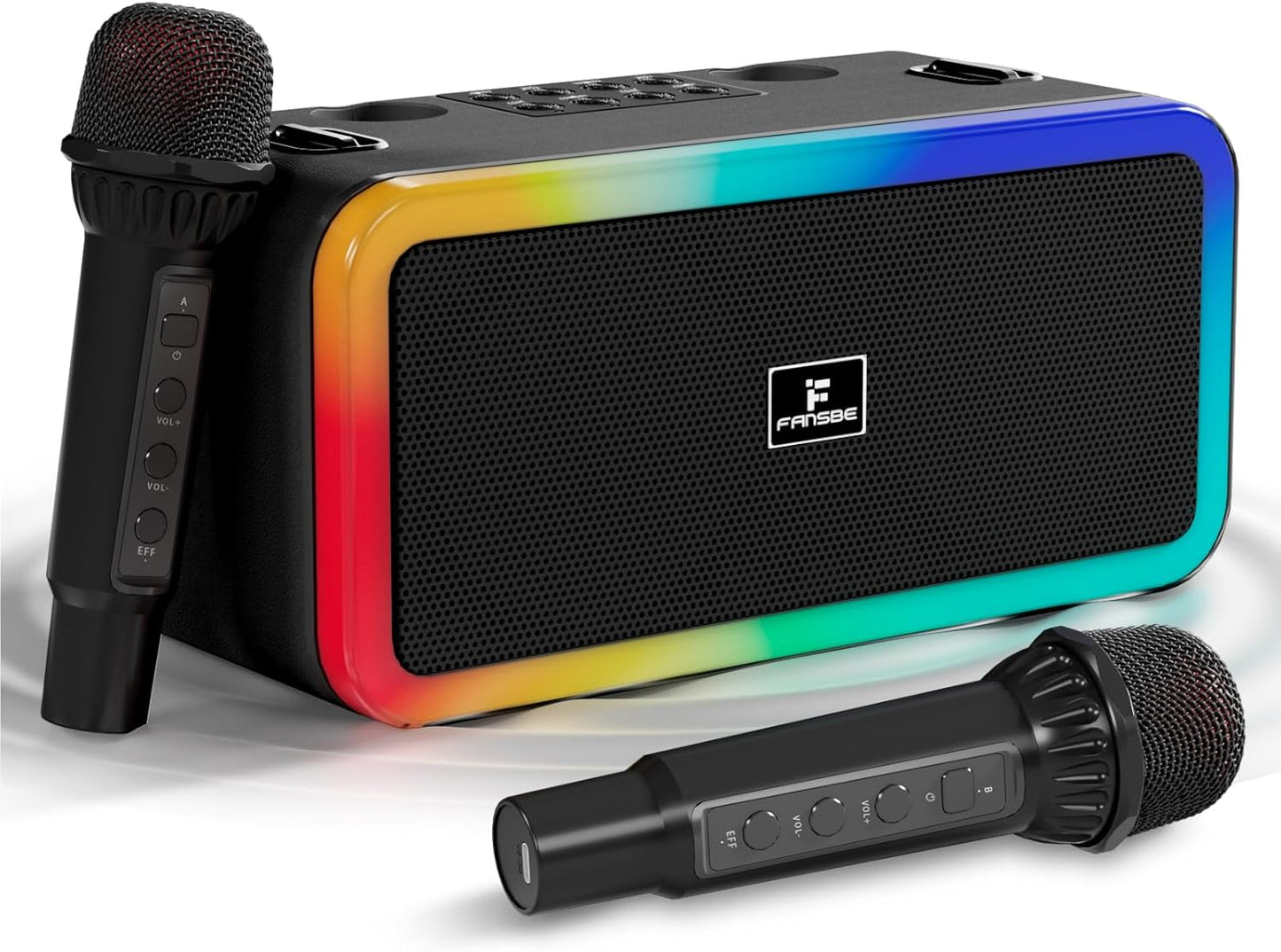 Portable Bluetooth Karaoke Machine - Dual Mics, Wireless Fun!