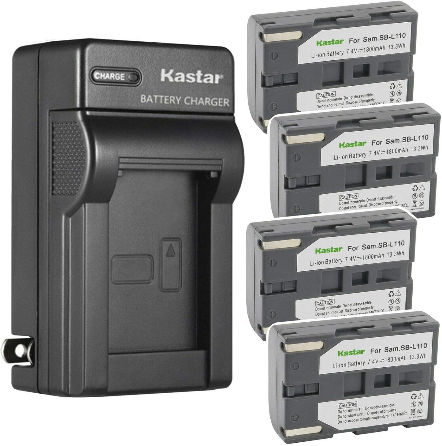 Kastar 4-Pack SB-L110 Battery and Charger for Medion Cameras