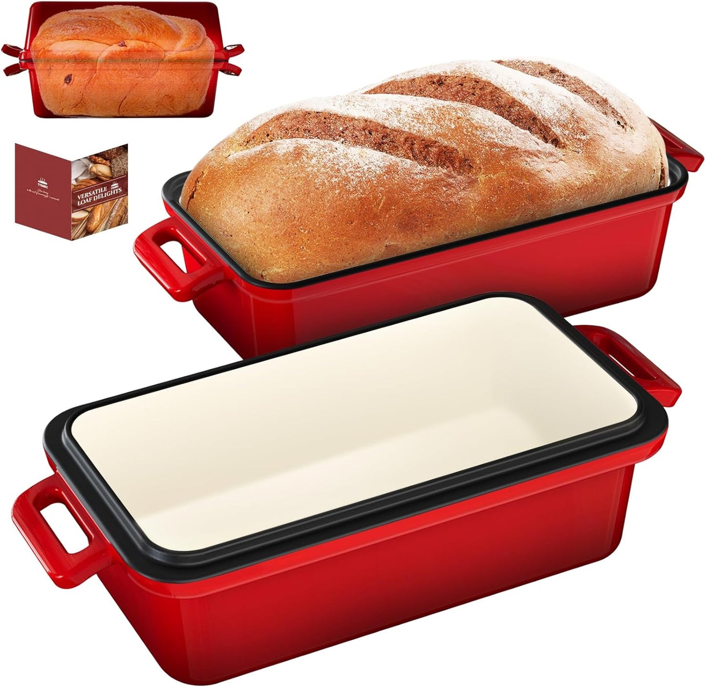 9x5 Enameled Cast Iron Loaf Pan for Perfect Baking Results