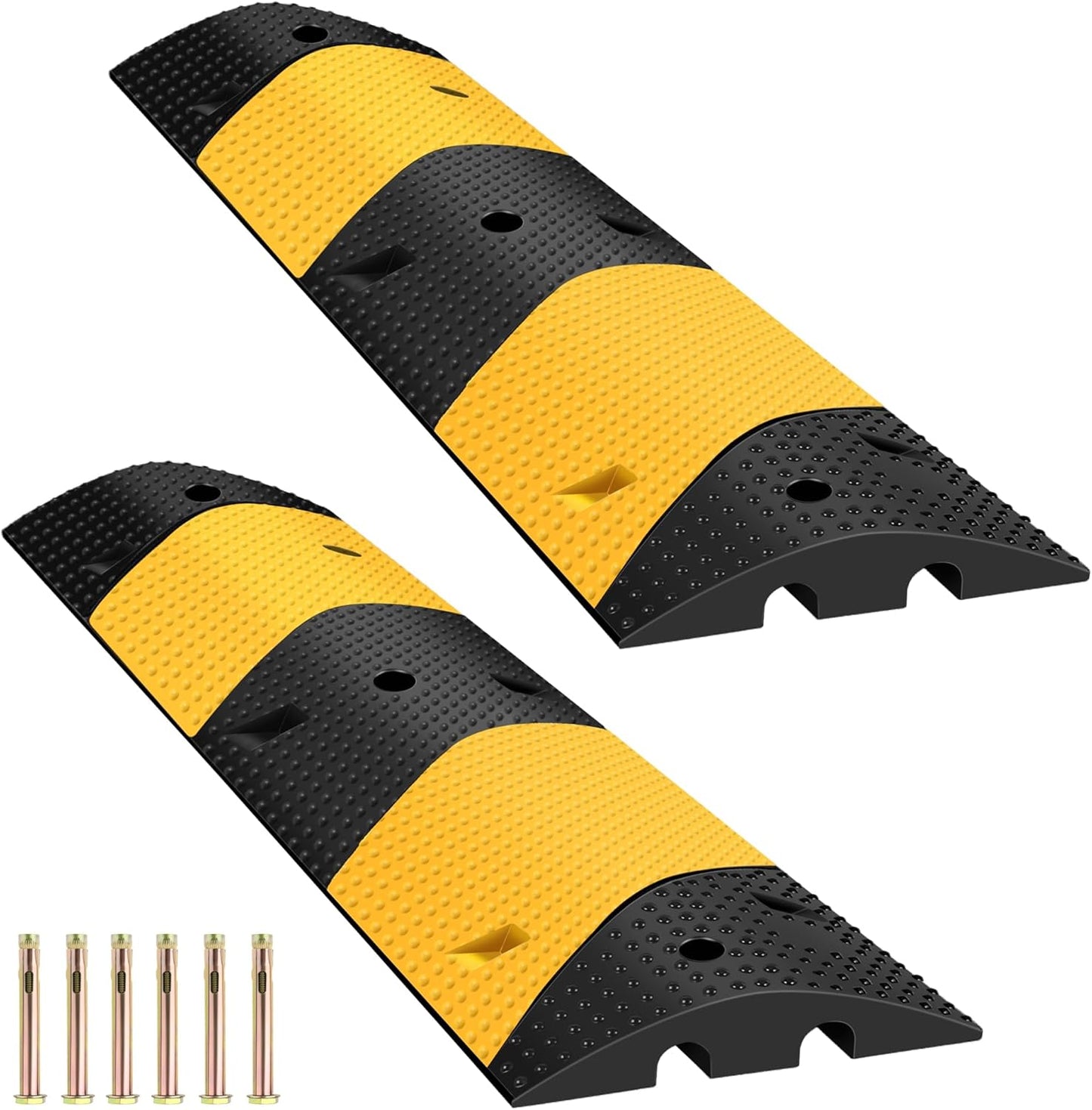 Rengue 39.3 Rubber Speed Bump Pack of 2 for Heavy Duty Use