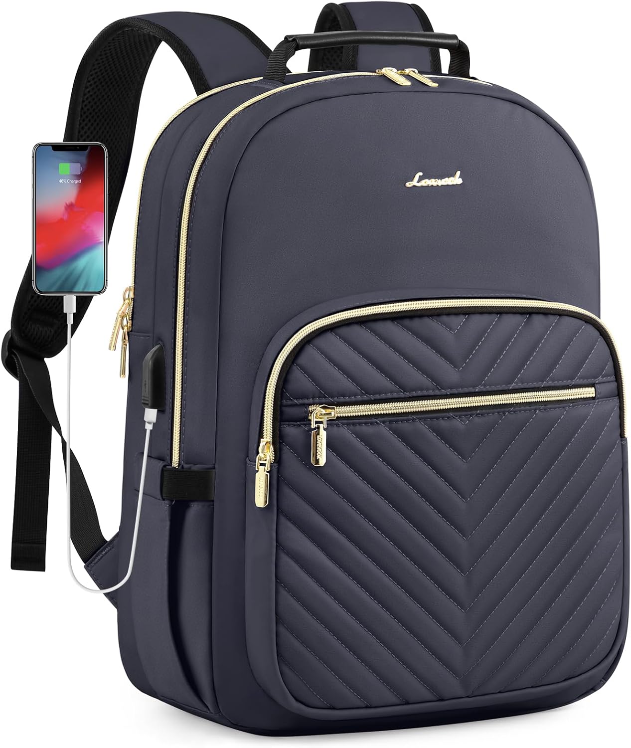 LOVEVOOK Large Capacity Laptop Backpack for Women, Dark Grey