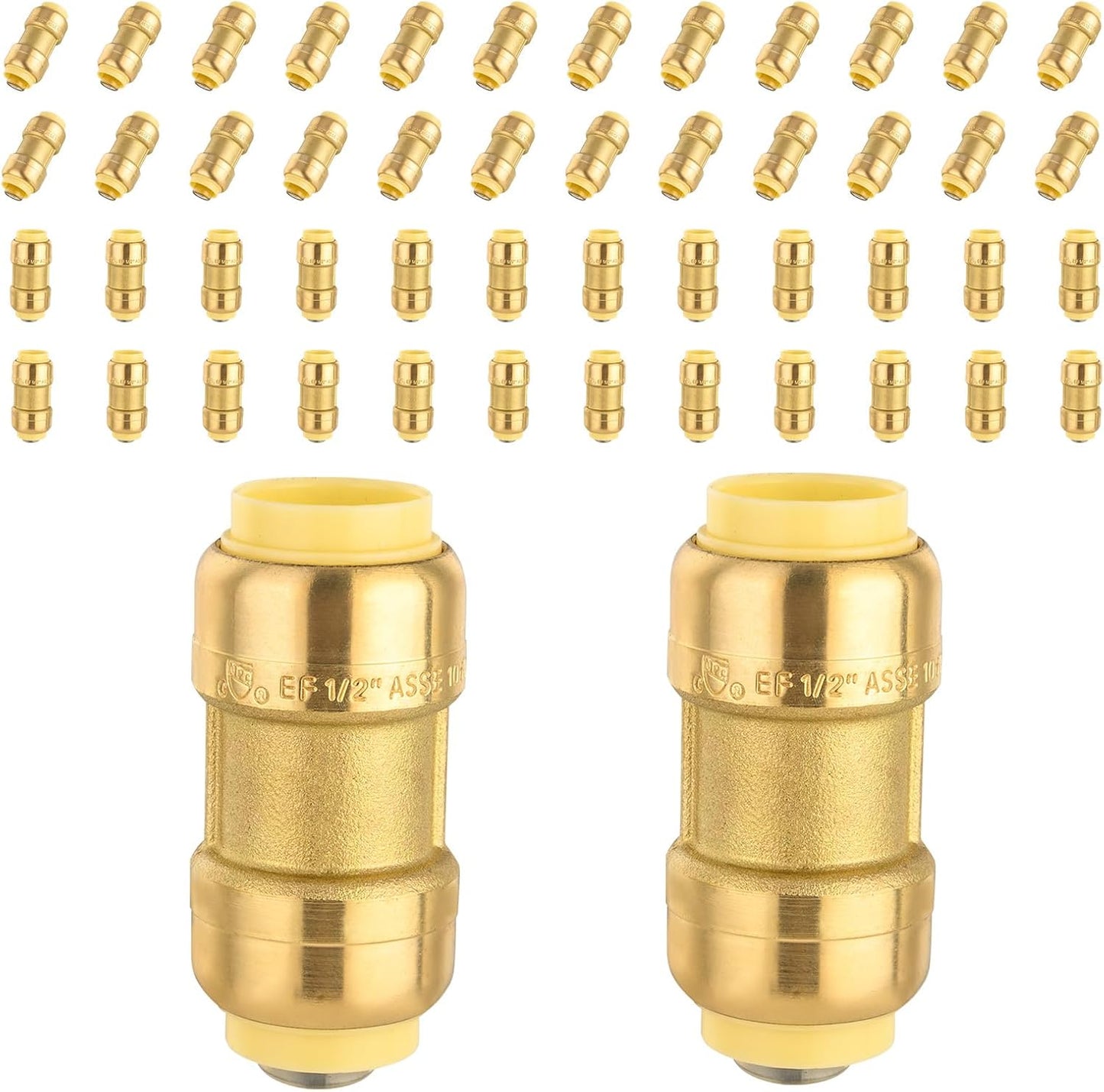 Foskan Push Fit Fittings 1 Inch Brass Coupling Pack of 50