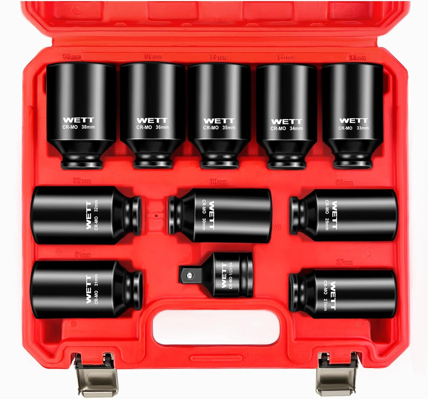 WETT 1/2 Drive Deep Large Impact Socket Set for Mechanics