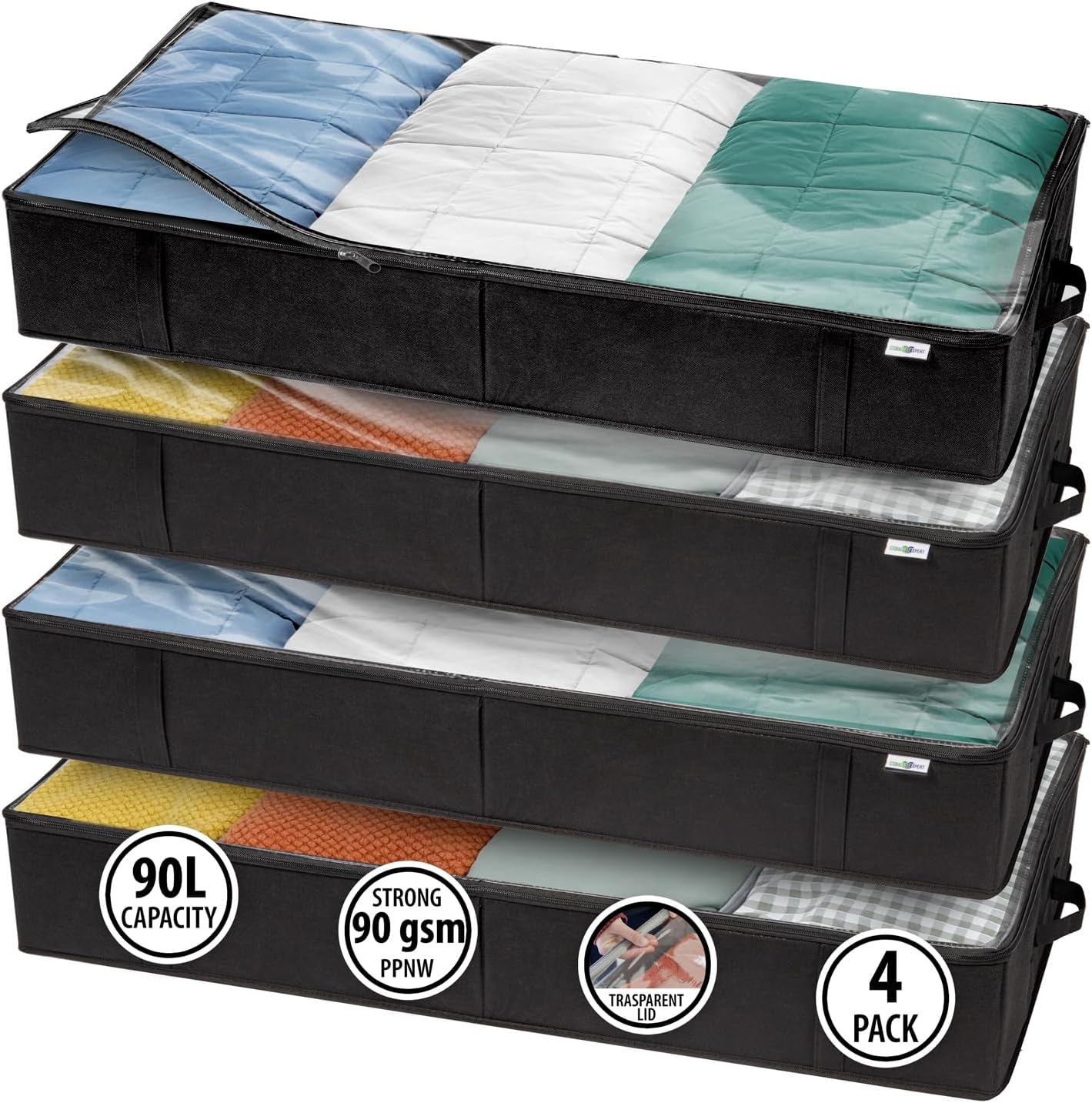 Under Bed Storage Containers - Maximize Space with 4 Pack