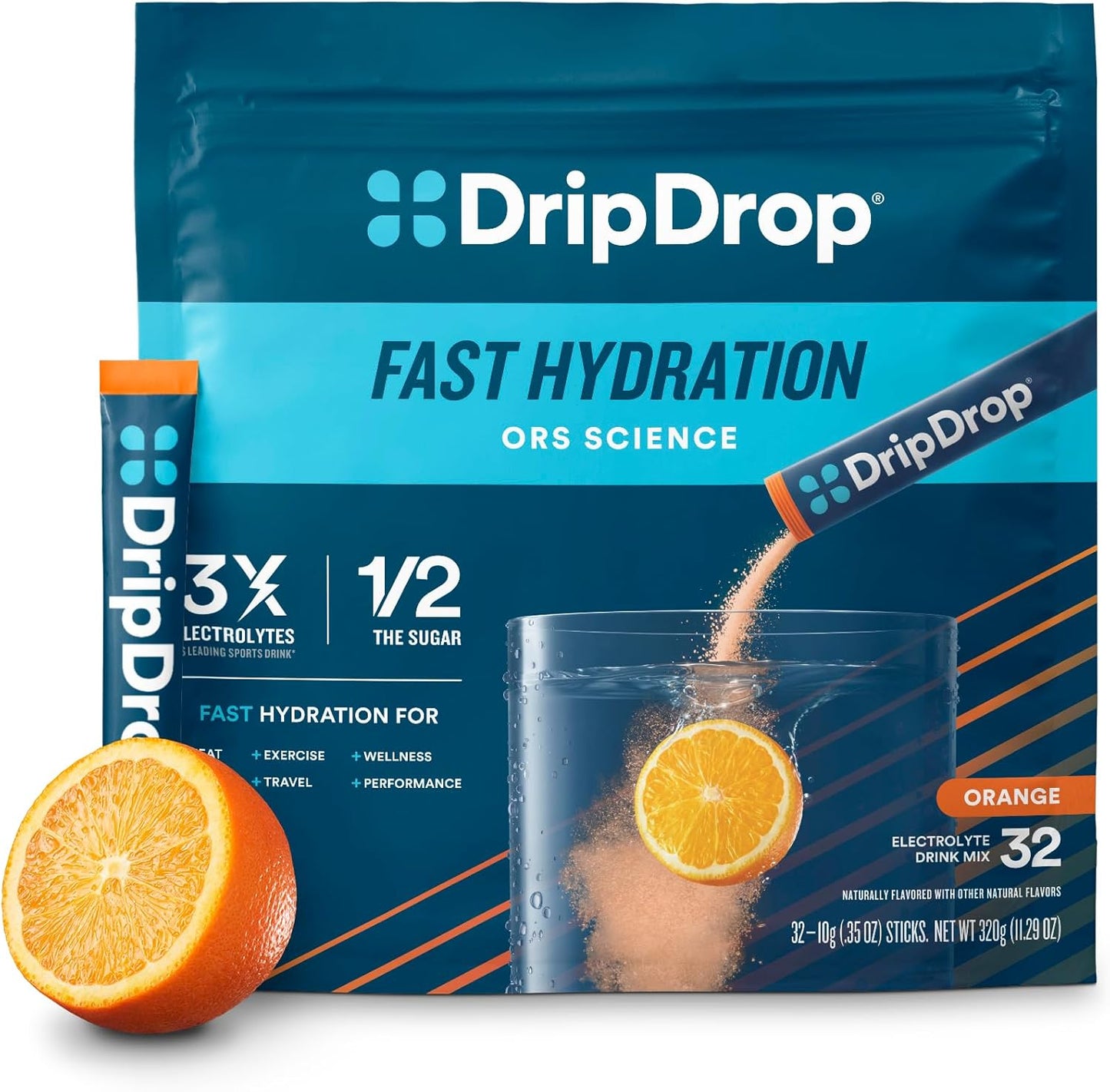 DripDrop Hydration Packets - Fast & Effective Electrolyte Mix