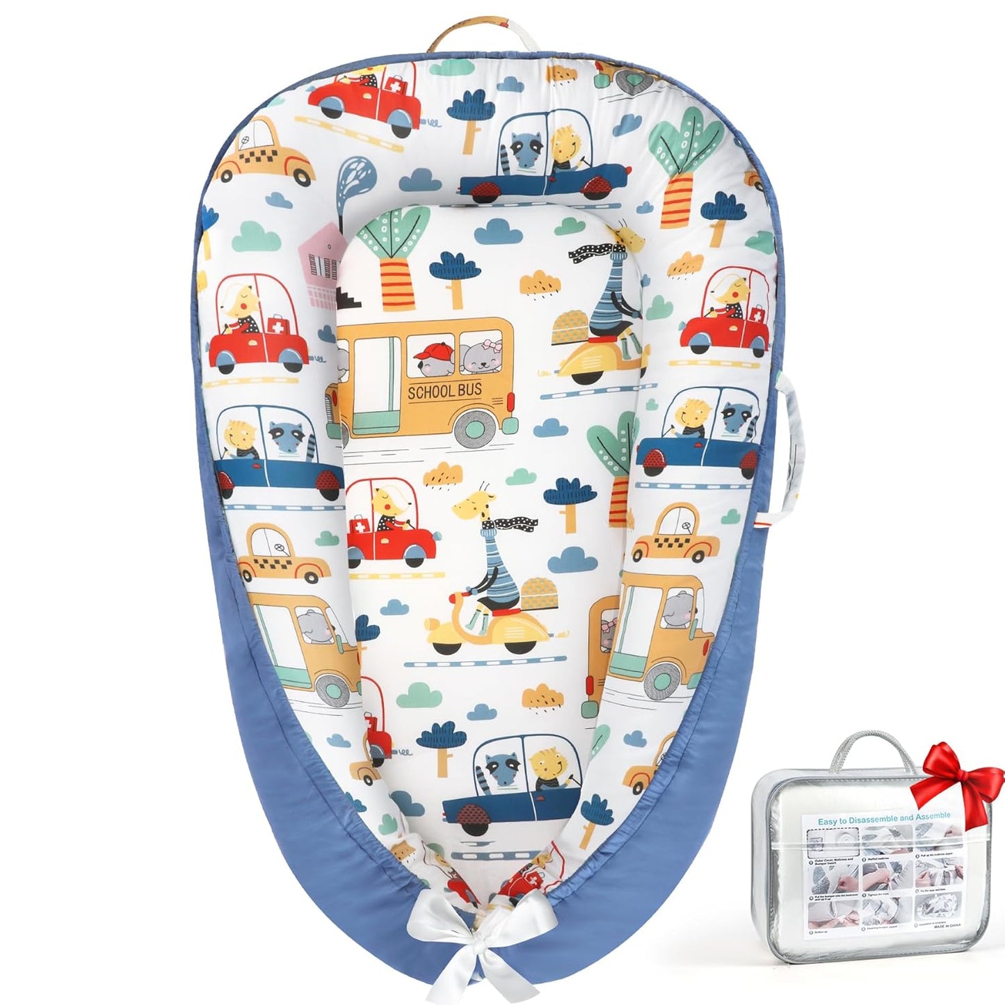 Baby Lounger for Newborns - Cozy Cotton Nest for Comfort