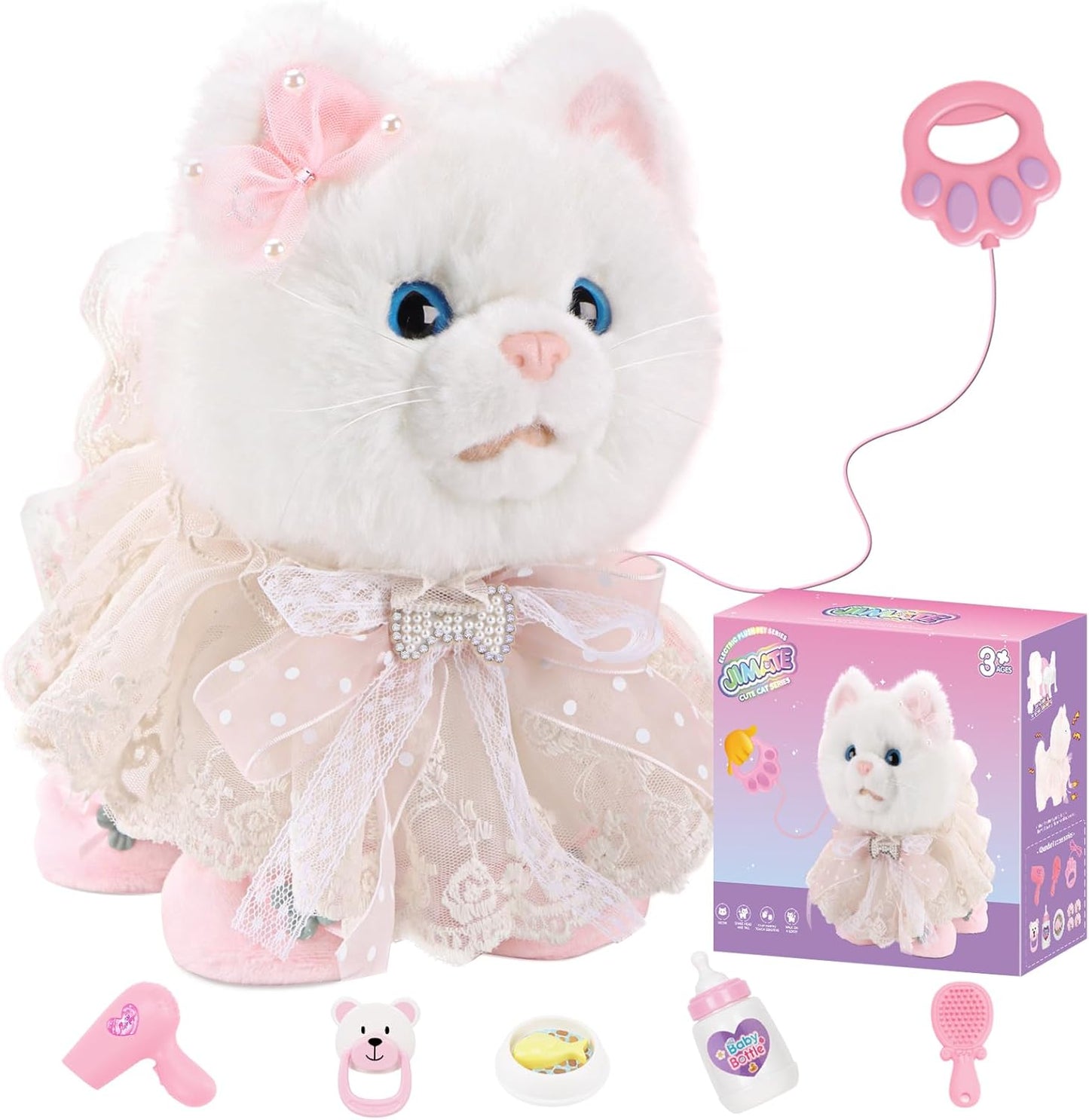 Interactive Walking Cat Toy - Voice & Touch Controlled