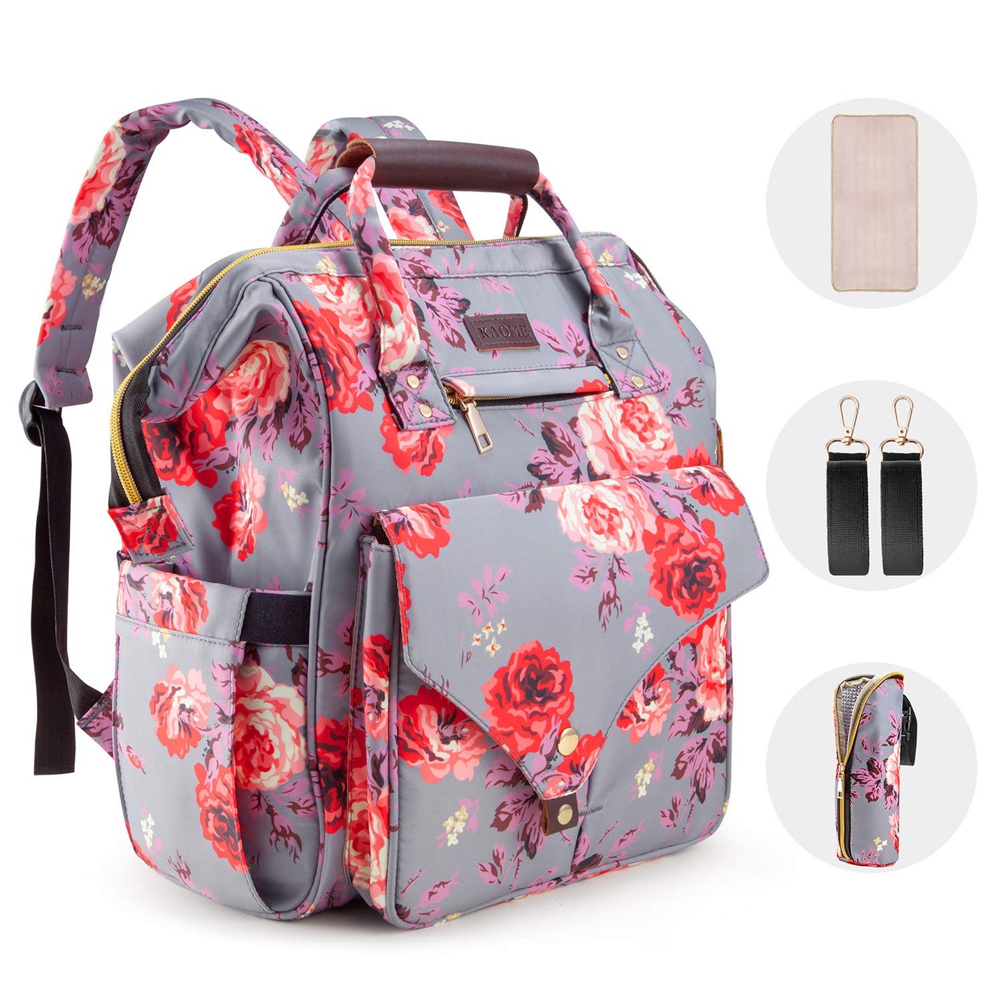 Kaome Diaper Bag Backpack: Large Capacity Waterproof Nappy Bag