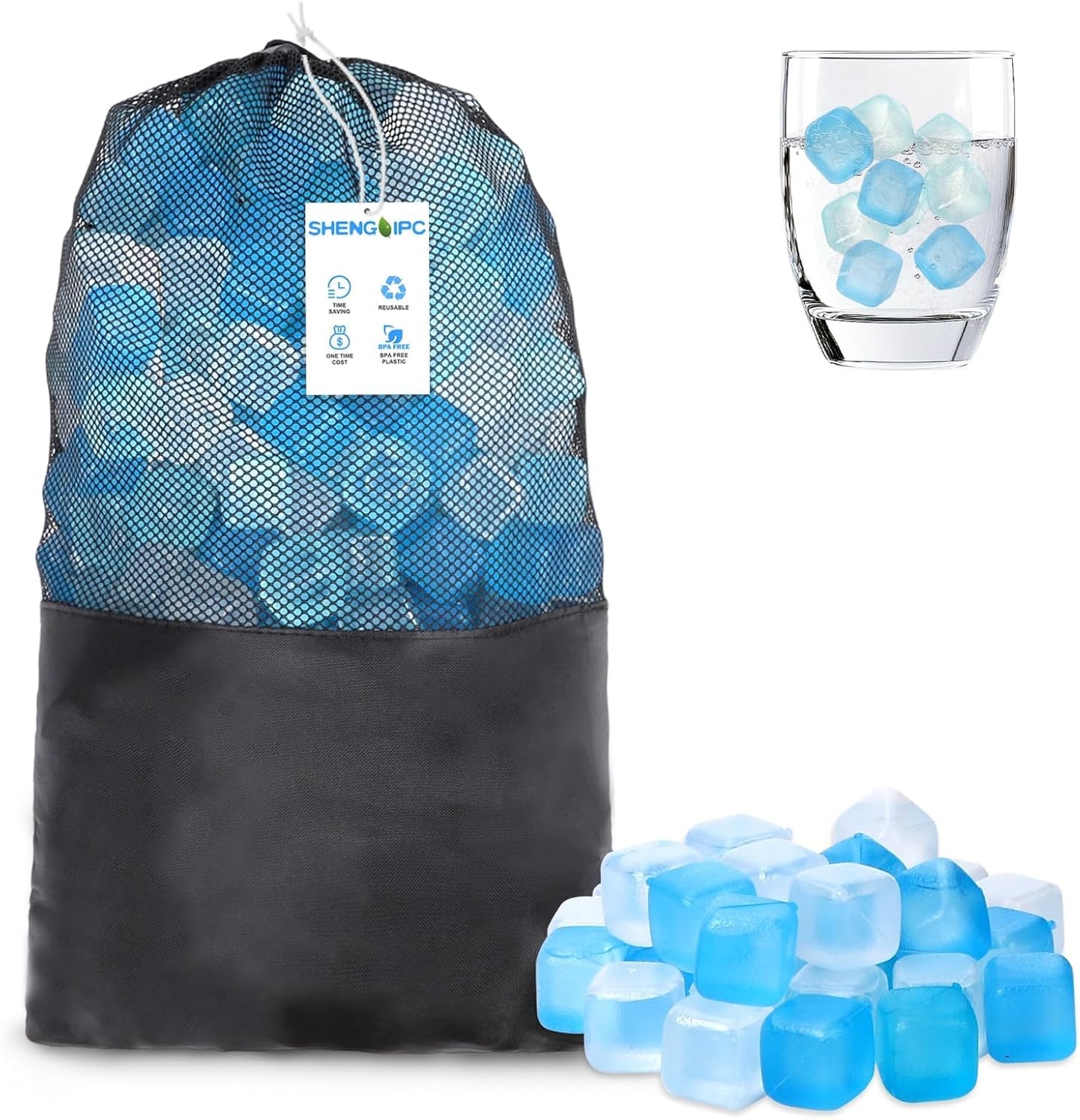 360 Pack Reusable Ice Cubes for Parties and Ice Baths
