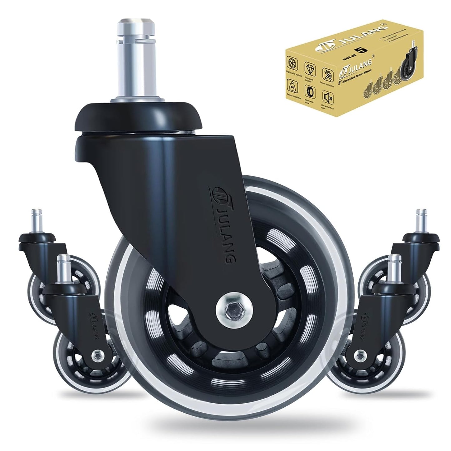 Silent Smooth Office Chair Wheels by Julang