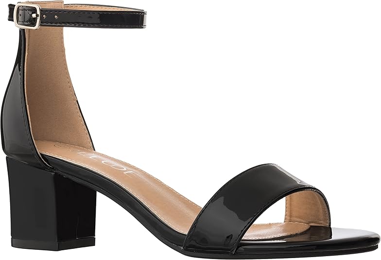 Womens Ankle Strap Kitten Heel Sandals - Adorable Low Block Heel